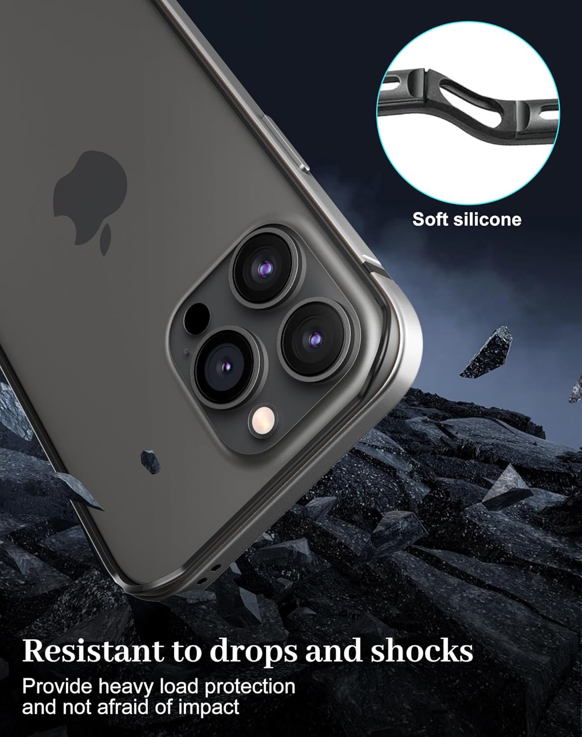 Funda delgada de metal para iPhone 15 Pro de 6.1 pulgadas, interior de TPU suave + parachoques chapado en metal, compatible con carga inalámbrica,
