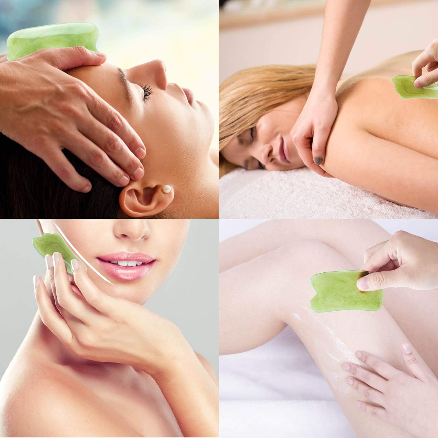 7 herramientas de masaje Gua Sha, herramienta de masaje GuaSha de resina natural, juego de herramientas de masaje para liberación de cara, espalda y