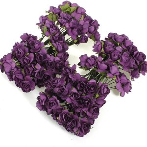 144pc hermoso papel artificial rosa flor boda tarjeta adorno (púrpura) 144pc hermoso papel artificial rosa flor boda tarjeta adorno (púrpura)