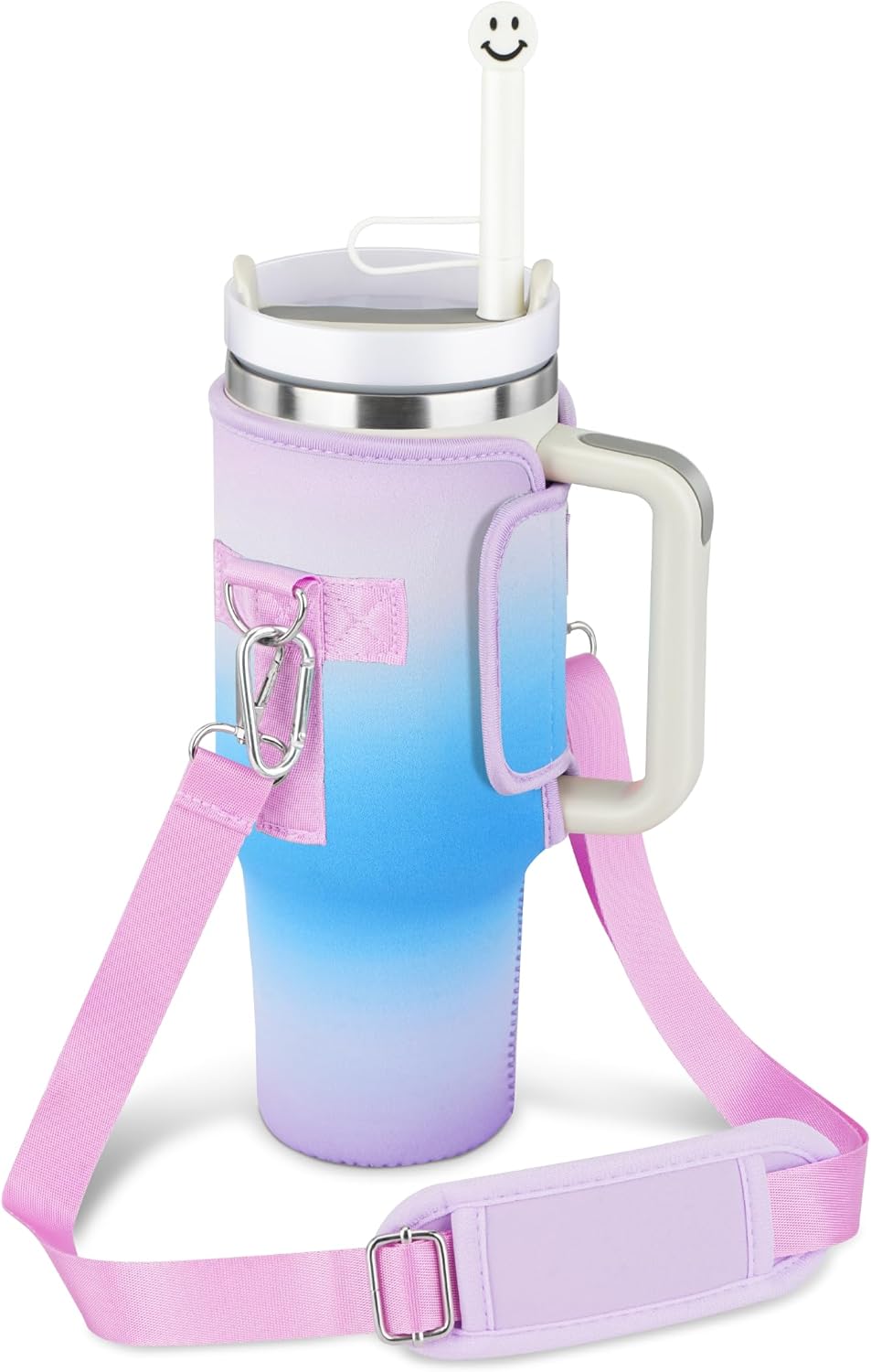 Soporte para botella de agua Stanley Cup con correa, accesorios de vaso para Stanley de 40 onzas, anti caídas y fugas, adecuado para deportes y uso