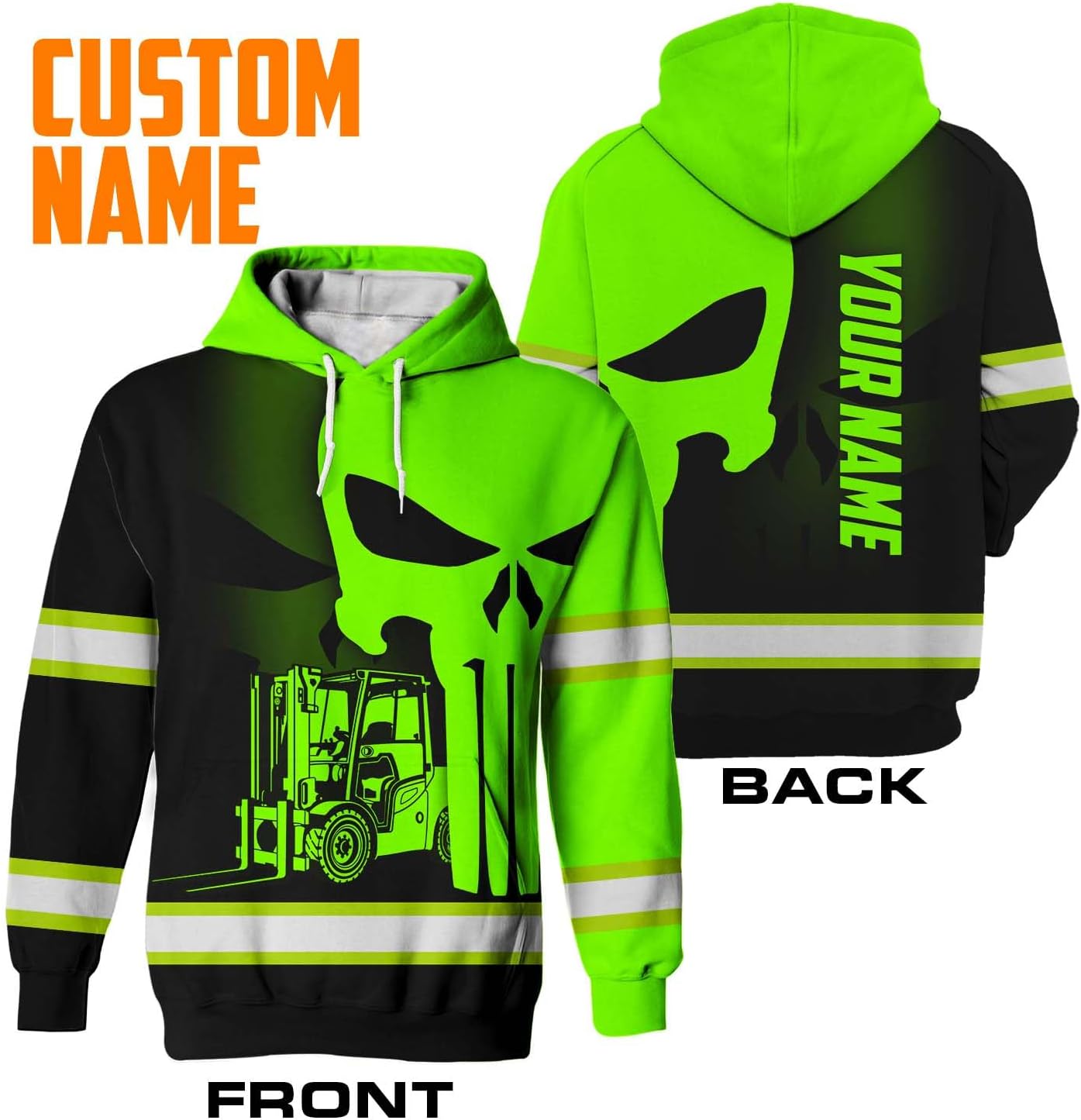 Matedecor Sudadera con capucha de alta visibilidad para hombres Hi Vis Hoodie Jobs Collection Nombre personalizado Clase 3 Sudadera con capucha