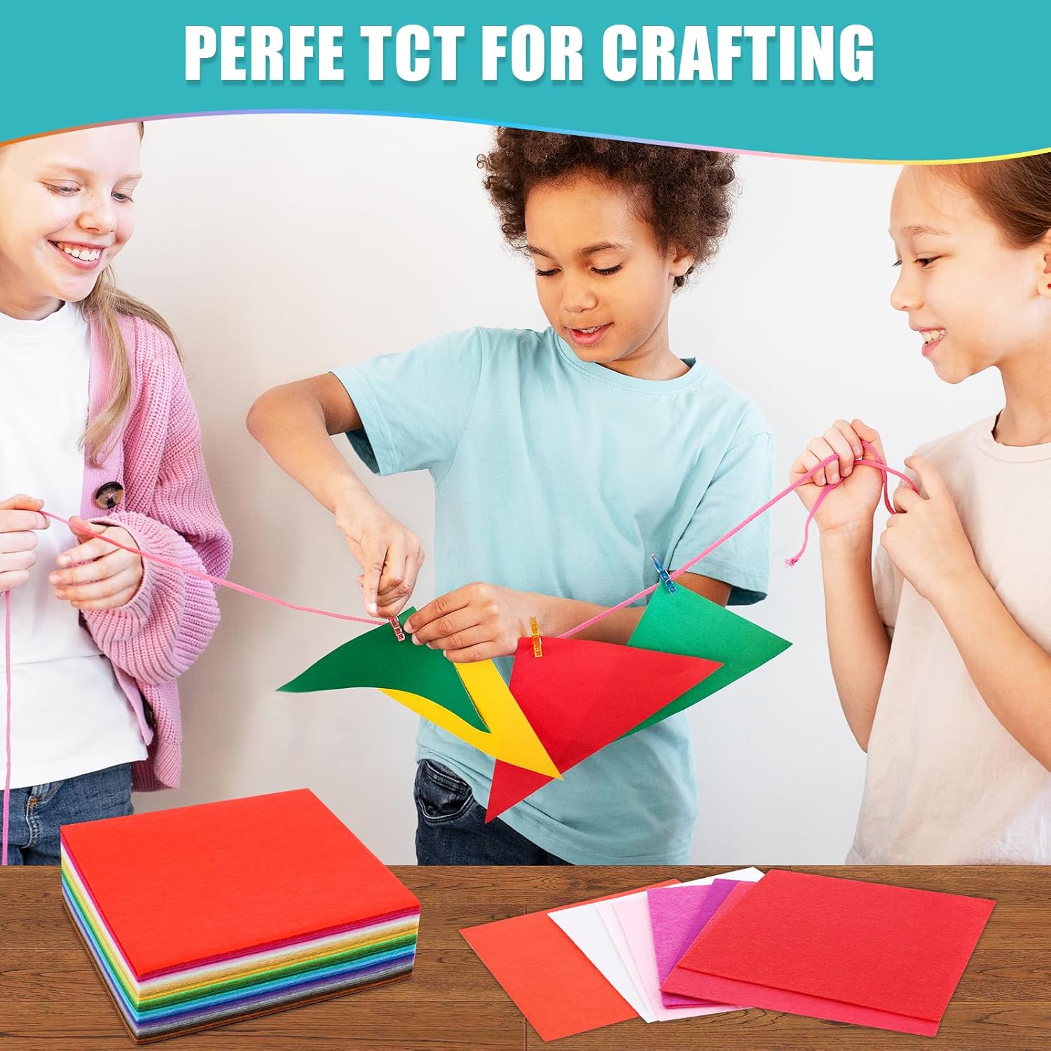 40 hojas de tela de fieltro, colores surtidos, hojas de fieltro no tejidas, para manualidades, manualidades, patchwork, proyectos escolares (5.9 x
