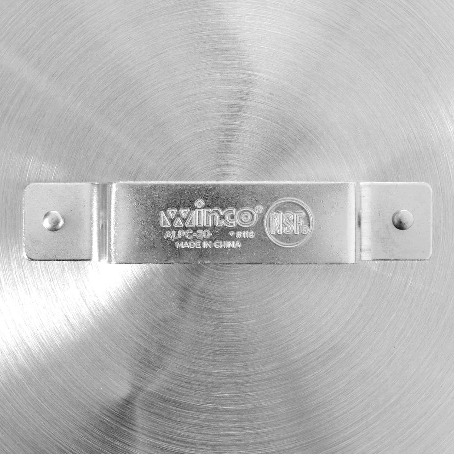Winco ALPC-20 – Cubierta para olla de aluminio resistente, 20 cuartos de galón, color plateado