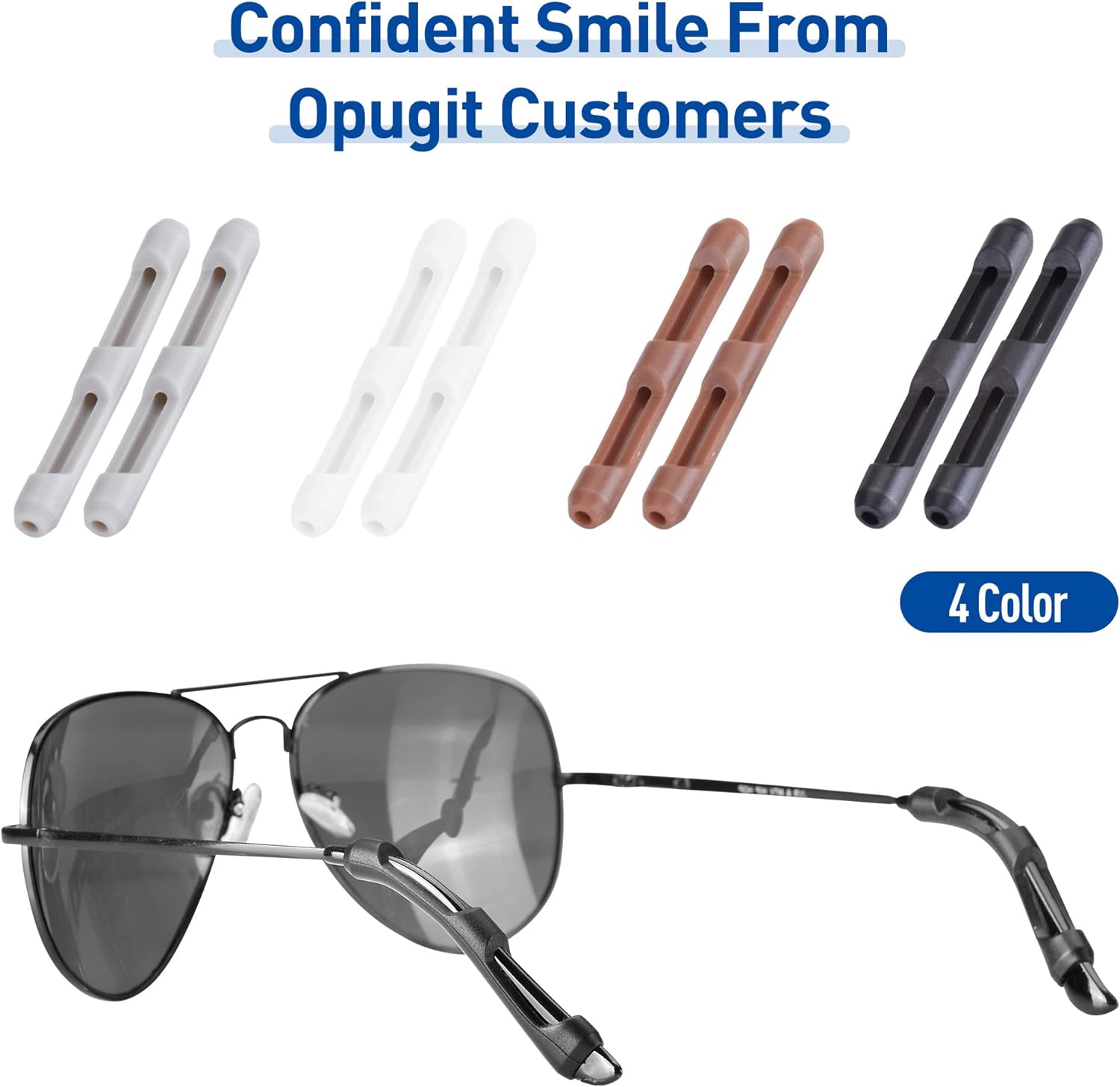Lentes de silicona suave con puntas de sien, retenedores de lentes cómodos y elásticos antideslizantes para lentes de sol, lentes de lectura, 6