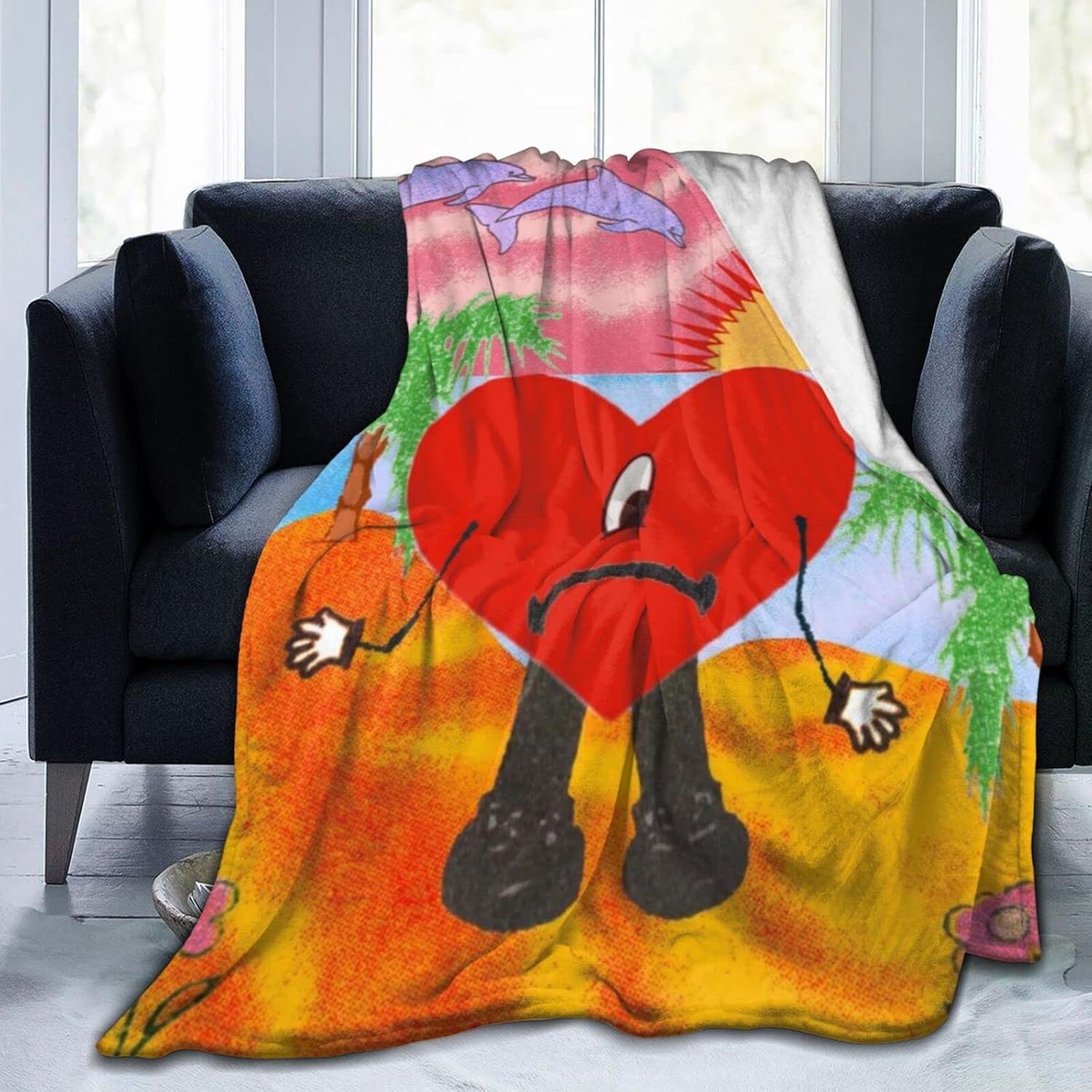 Manta de Bad Bad, manta de cama suave y cálida para sofá cama para todas las estaciones, súper suave y cómoda manta de franela de lujo