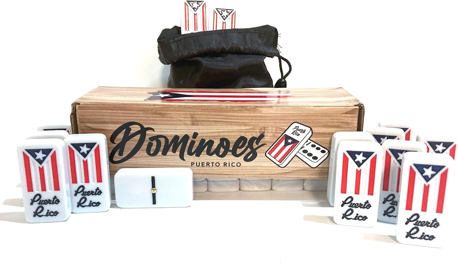 Juego de dominó doble seis de Puerto Rico, calidad premium, patrimonio cultural, 28 azulejos, sin caja, viene con bolsa de viaje, juego de dominó de