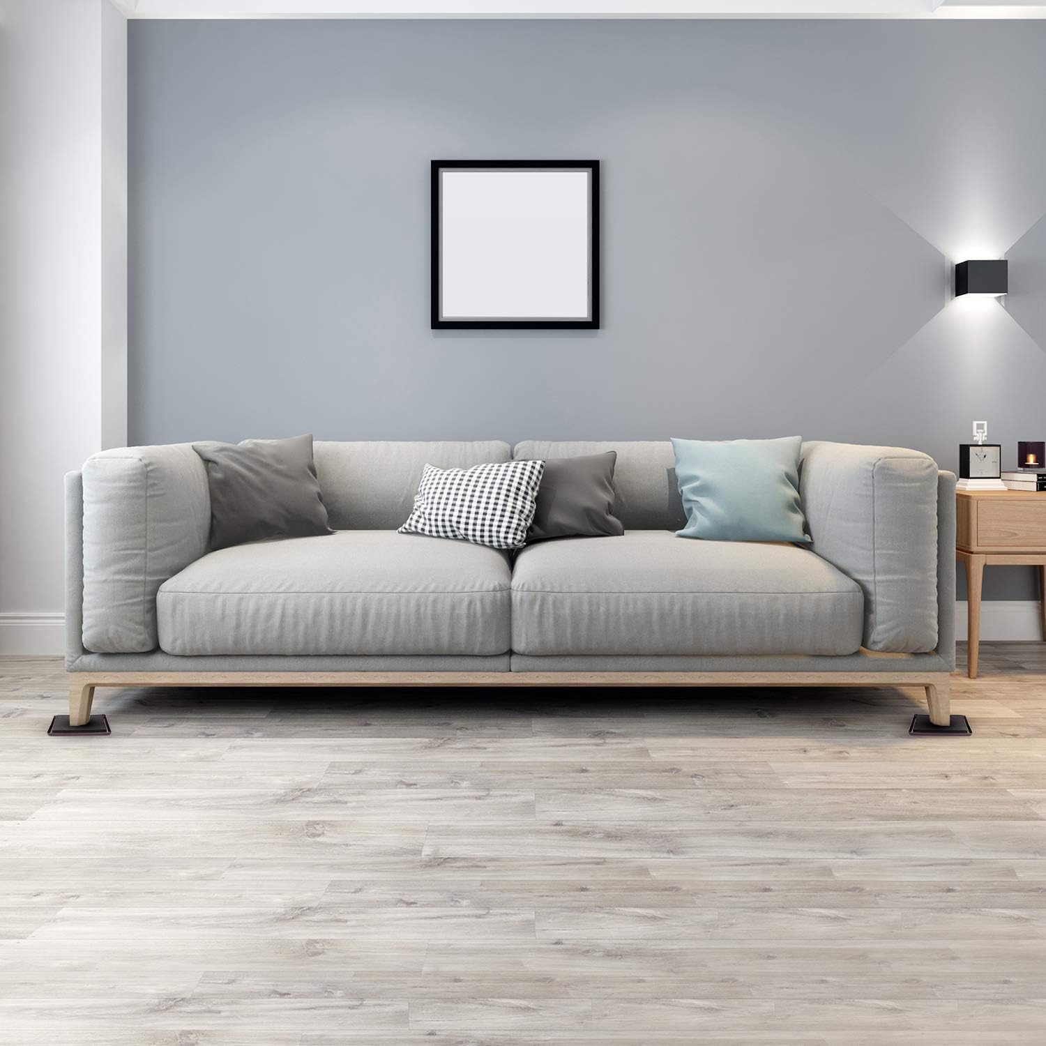 Paquete de 8 deslizadores de muebles grandes reutilizables para alfombras, almohadillas móviles de muebles de 5 pulgadas, deslizadores de alfombra