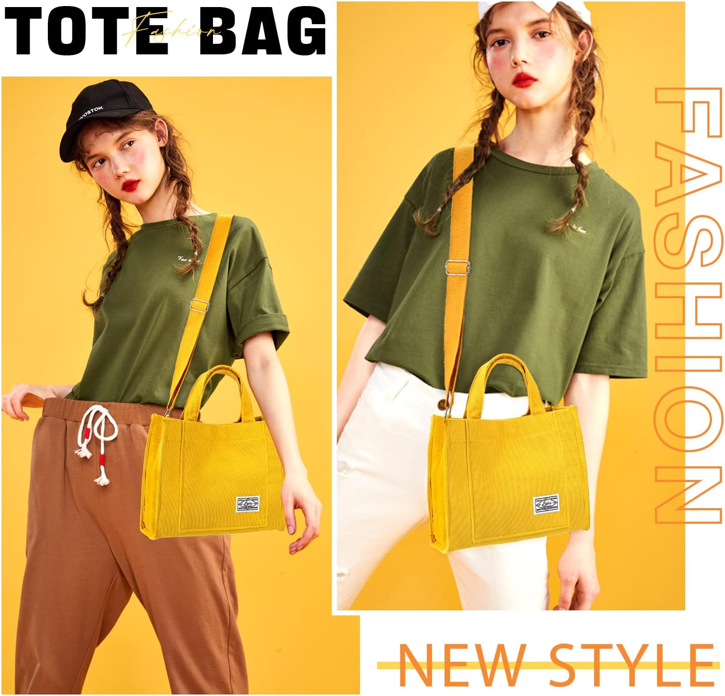 Bolsa de pana para mujer, pequeña bolsa de mano, mini bolsa estética cruzada, bolso de mano – Trabajo y viajes de compras