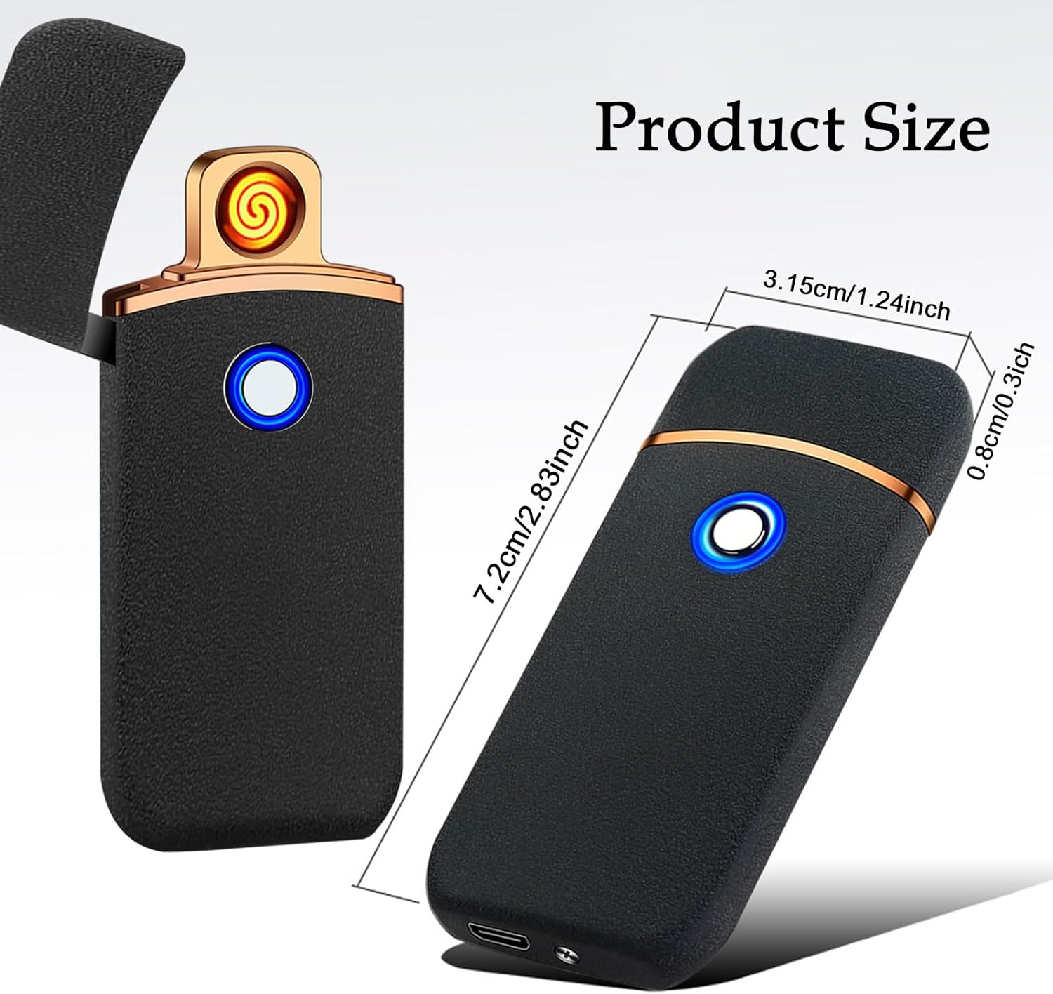 Encendedor electrónico, encendedor eléctrico, encendedor inteligente recargable por USB, encendedores geniales, encendido de doble cara, resistente