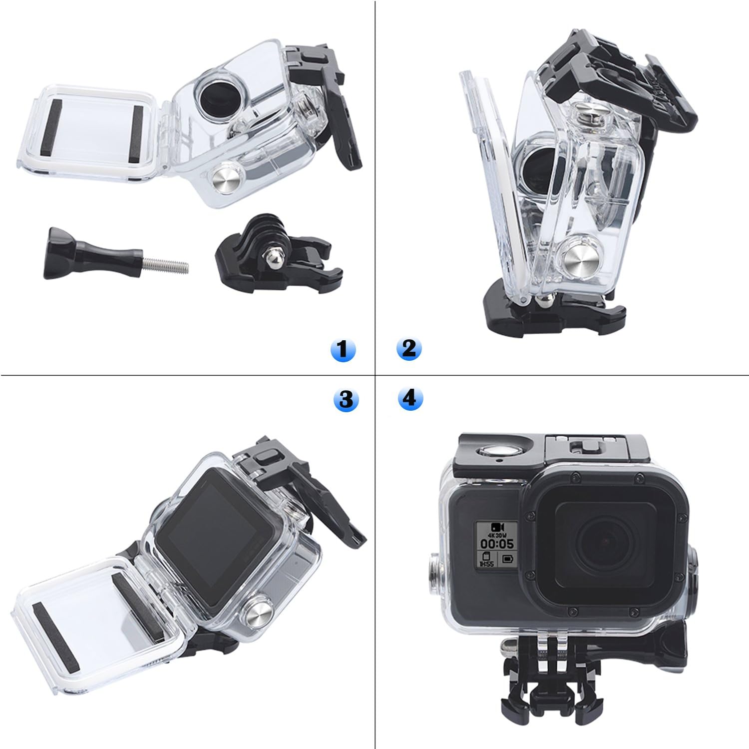 Haoyou carcasa funda resistente al agua carcasa de buceo para GoPro Hero 5Hero 6Hero 2018resistente al agua hasta 180ft (60.1yard)