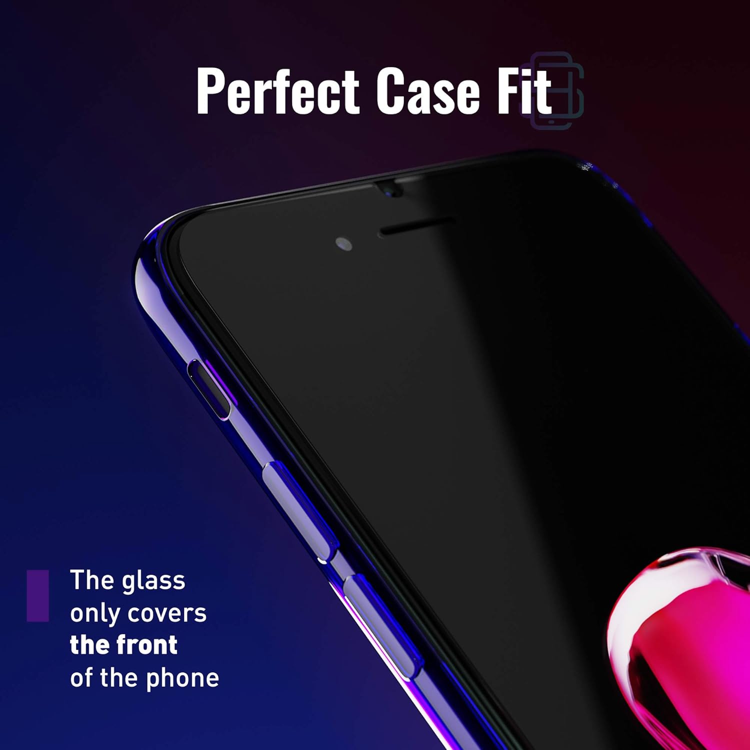 Protector de pantalla para iPhone 87 (paquete de 2) con kit de instalación fácil de alinear automáticamente, vidrio templado para iPhone 8, 7 (4,7