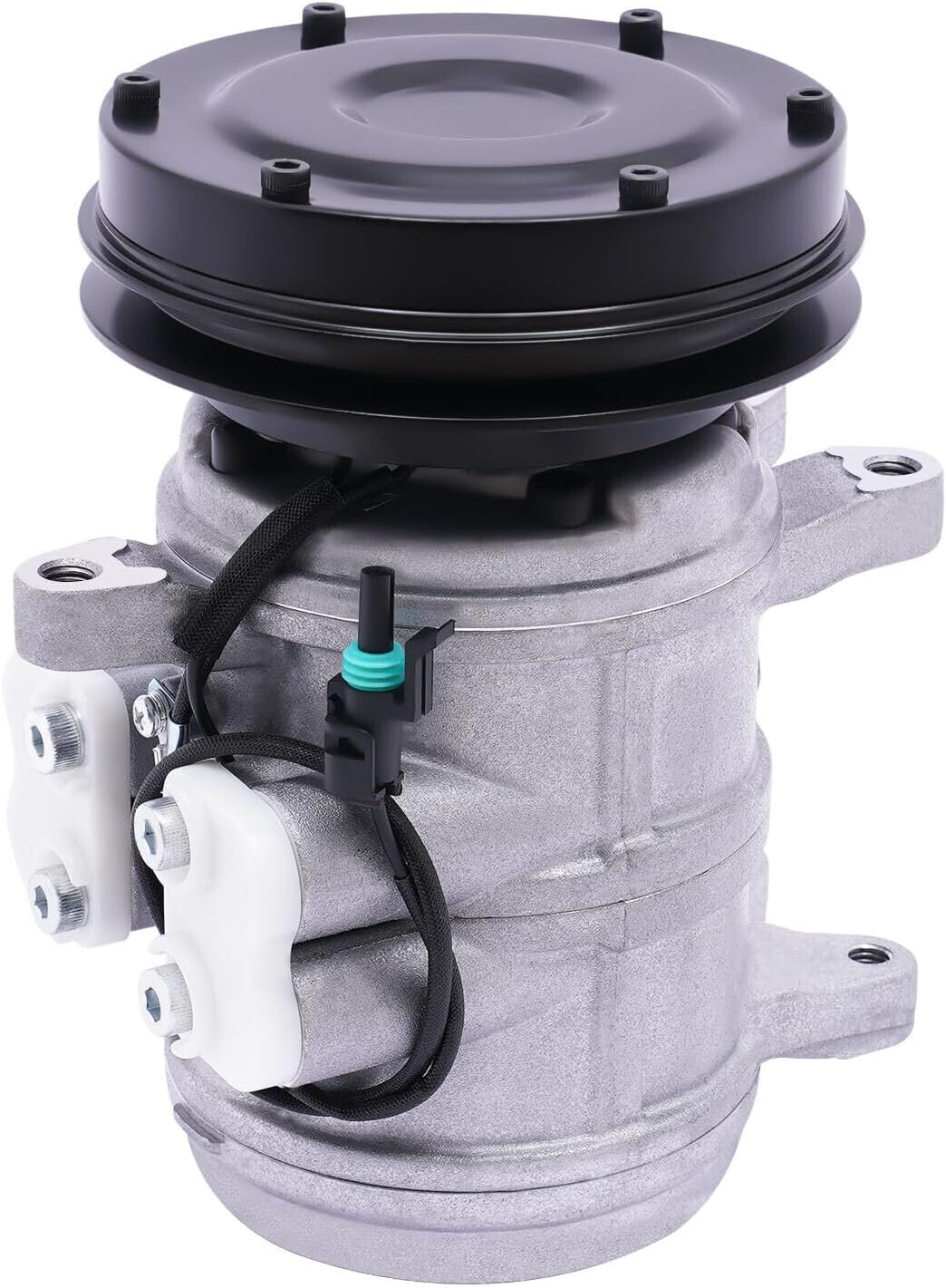 Compresor de CA TBVECHI AC Compresor apto para John Deere Tractor Loader NEW 6E171 Compresor de aire acondicionado RE10972, RE12513, RE12514
