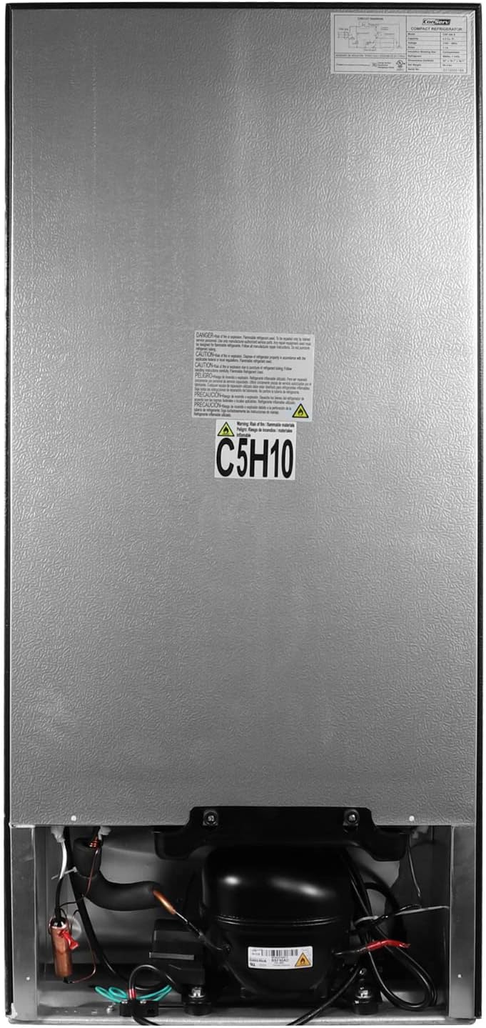Equator Advanced Appliances Conserv Refrigerador compacto de 2 puertas de 19 pulgadas de acero inoxidable 4.5cf puerta reversible 110V