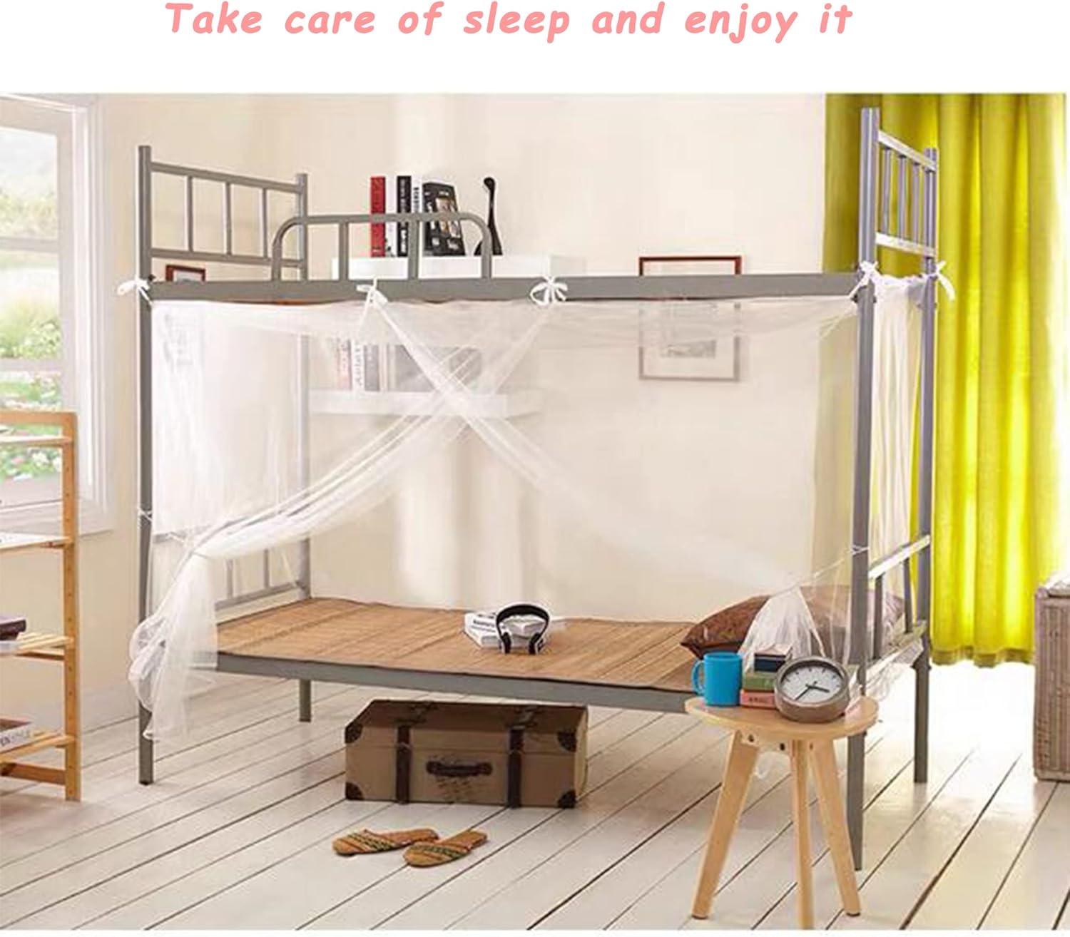 Qubanda Cortinas de tela para cama de dormitorio o hogar, cortinas opacas para estudiantes, cortinas para sombreado transpirables, a prueba de