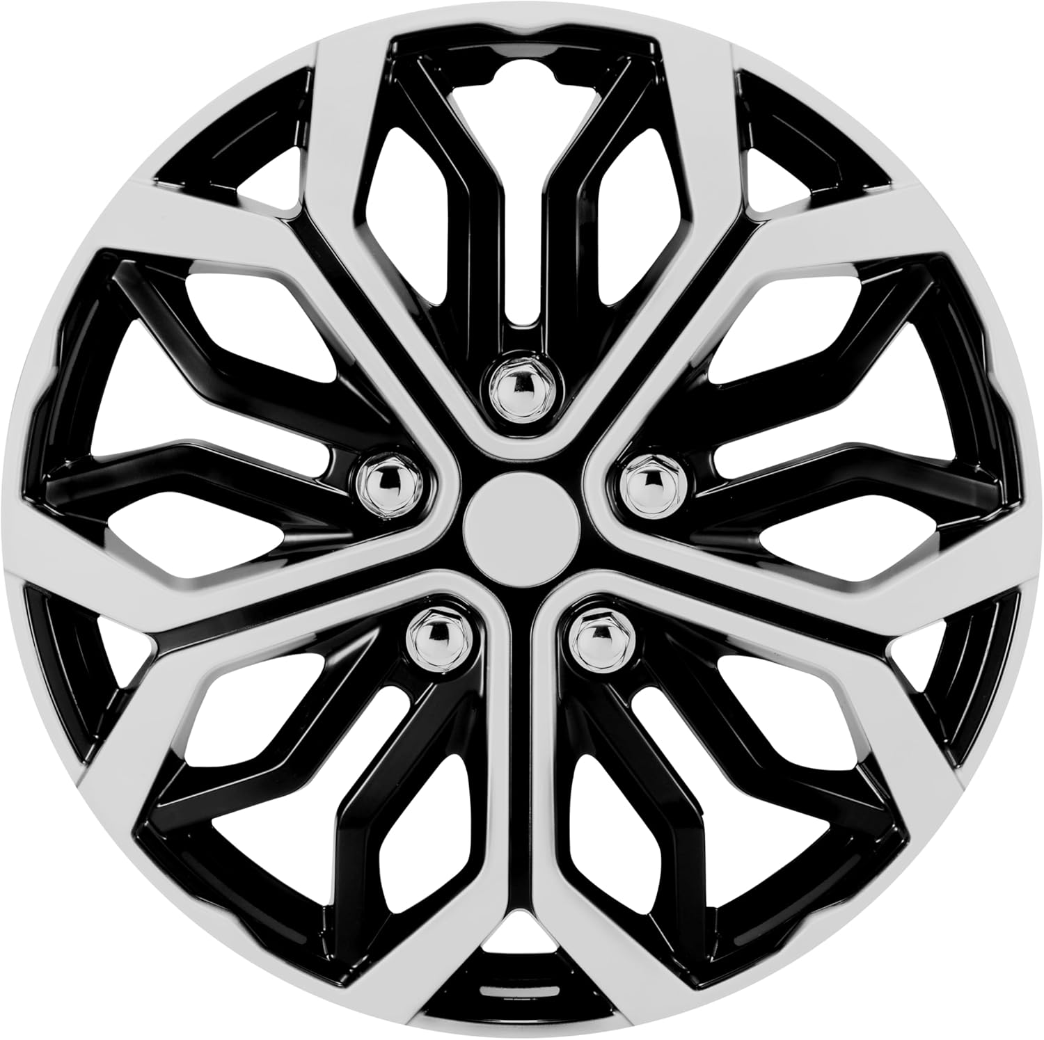 Tapacubos universales  Fundas de rueda negras y plateadas para automóviles  15 pulgadas fabricados en Taiwán  Juego de 4  Compatible con Toyota,