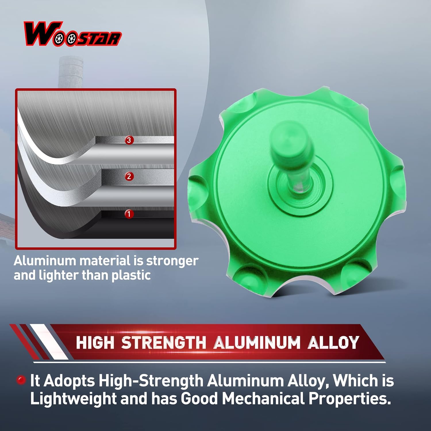 WOOSTAR Tapa de depósito de combustible CNC de repuesto para Taotao Roketa Apollo SSR 50cc 70cc 110cc 125cc 150cc ATV Dirt Bike Pit Bike Verde