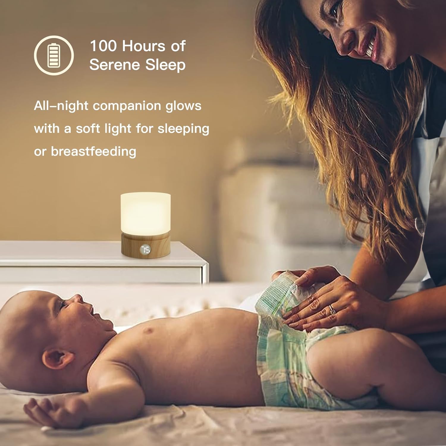 Mielukan Lámpara de mesa pequeña, luz nocturna portátil regulable con temporizador para niños, luz LED cálida de 3000 K, lámparas de noche pequeñas