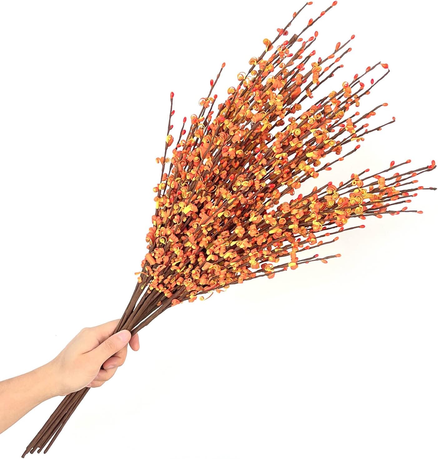 10 piezas de flores artificiales de 29.5 pulgadas de largo, jazmín de invierno, plantas de bayas, ramas secas para boda, hogar, oficina, fiesta,