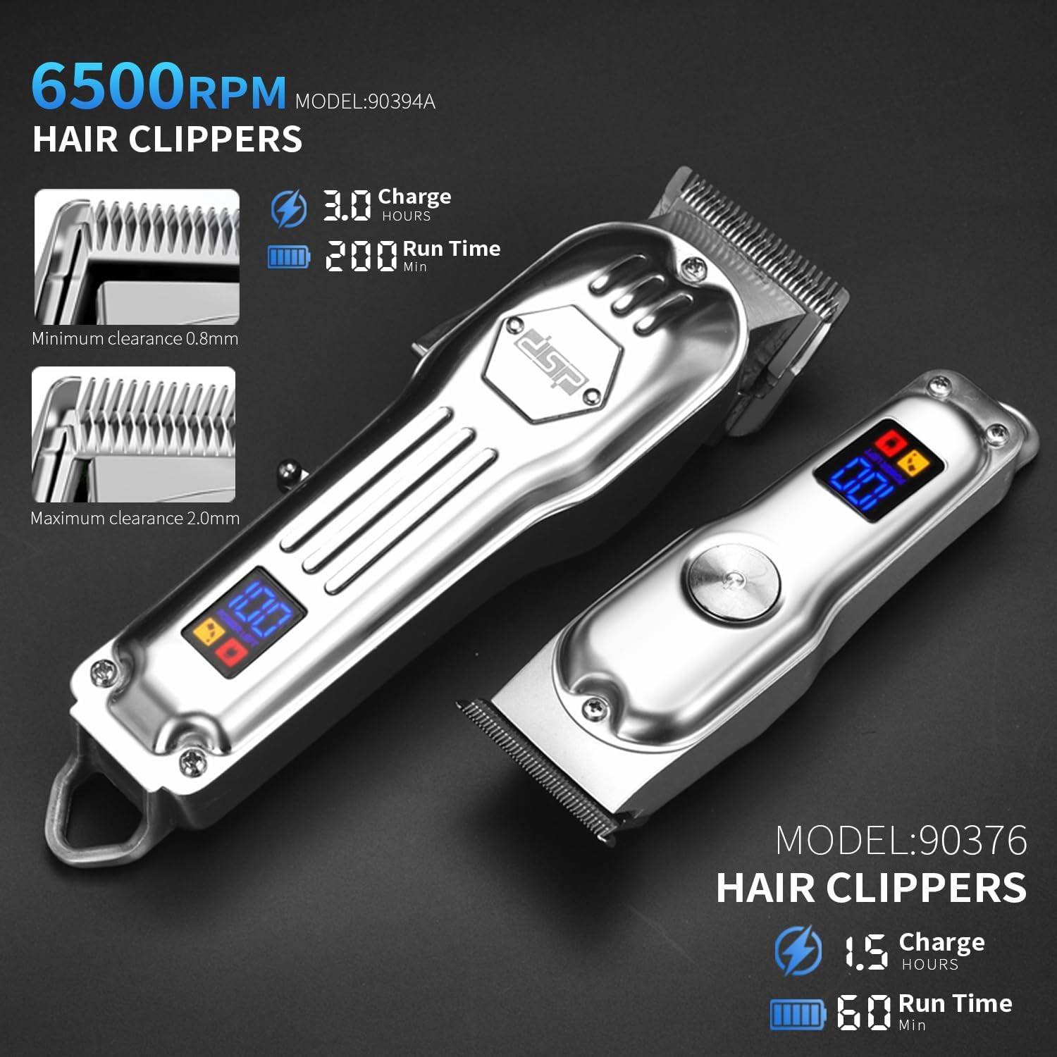 DSP Kit de peluquero profesional 4 en 1 cortadora de pelo inalámbrica, recortadora, afeitadora y removedor de vello de nariz, juego de peinado y
