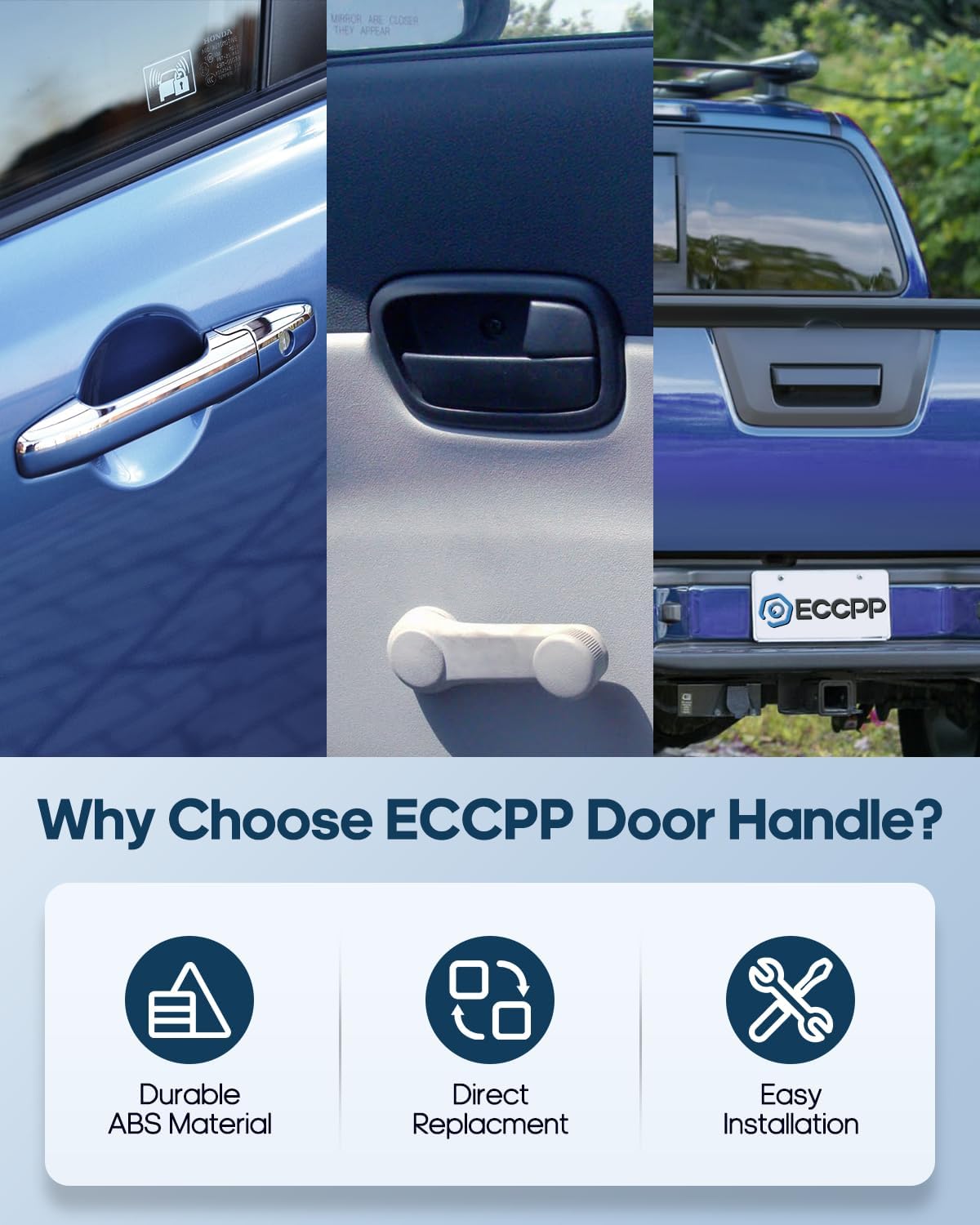 ECCPP Manija de puerta exterior exterior exterior delantera lado del conductor para 1992 1993 1994 1995 para Honda Civic (negro)