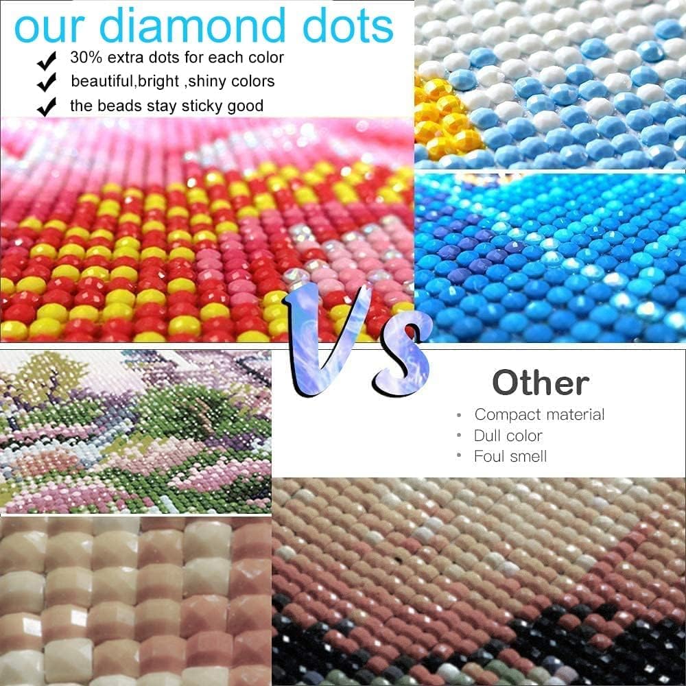 GemZono Paquete de 6 kits de pintura de diamantes para adultos en liquidación de bricolaje 5D pintura de diamante con diamantes redondos, kit de