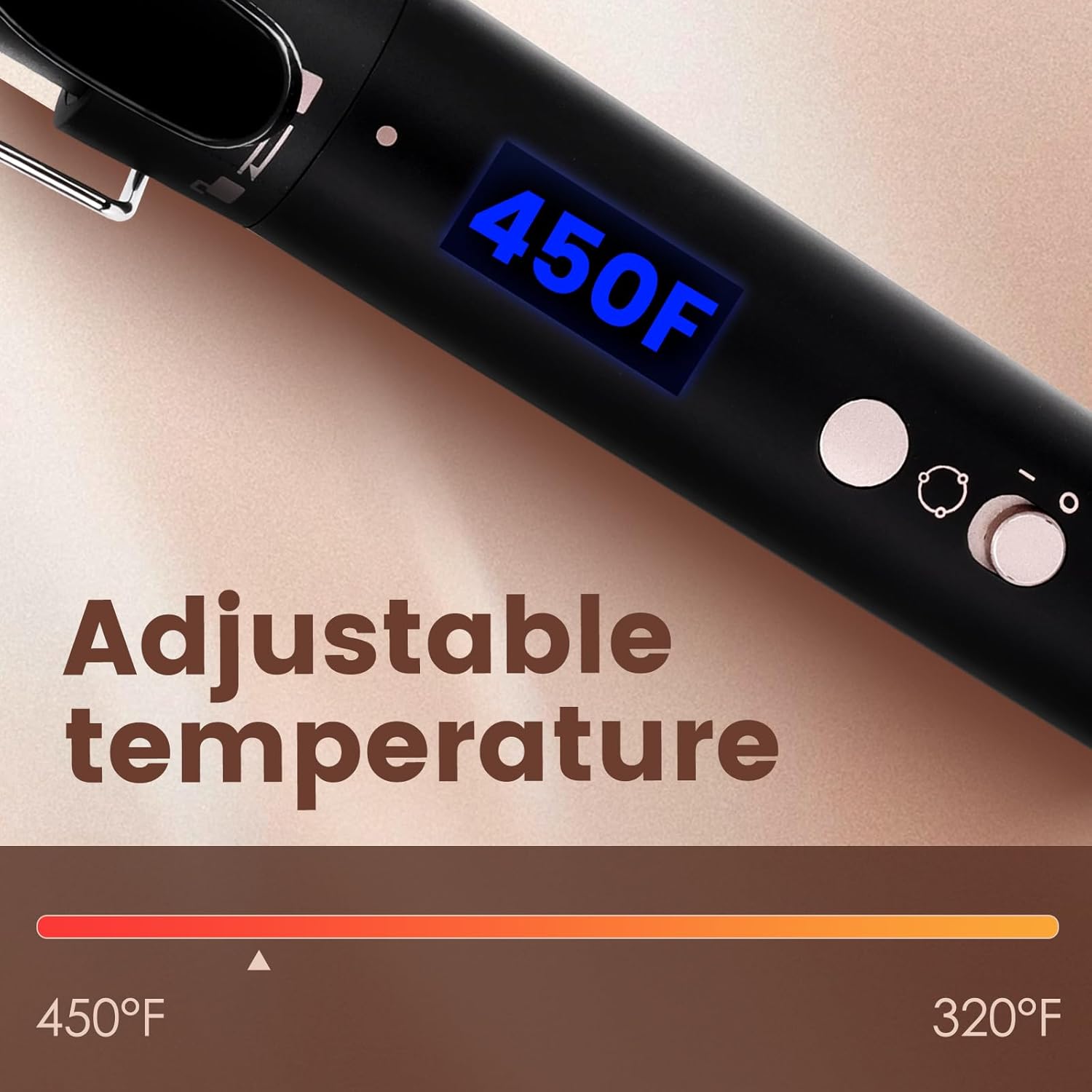 Bo’laiya Rizador 5 en 1 con pantalla de temperatura, juego de varita rizadora con 5 varitas de cerámica intercambiables, calentamiento instantáneo,