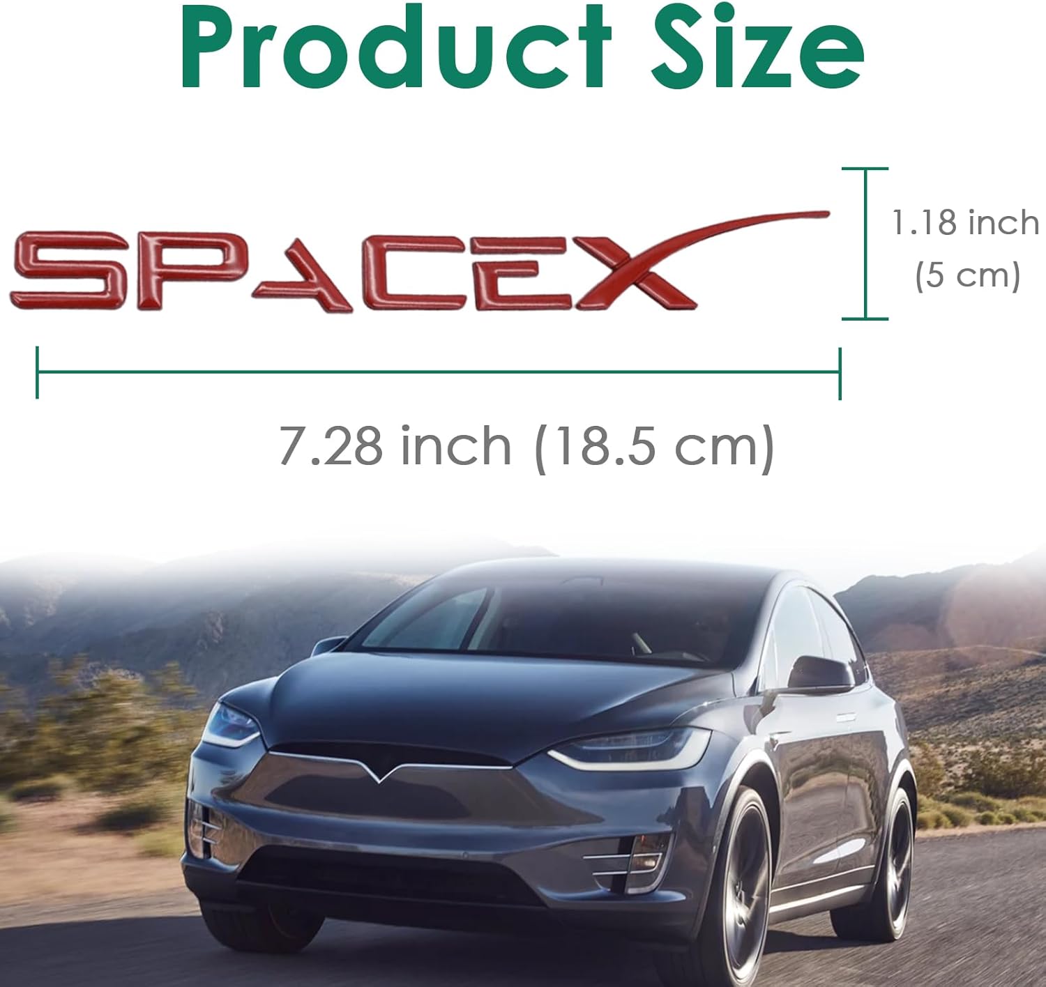 ONKENTET SpaceX – Adhesivo adhesivo para emblema compatible con Tesla Model 3, Modelo Y, Modelo X Model S, Semi Cybertruck Space X, accesorios