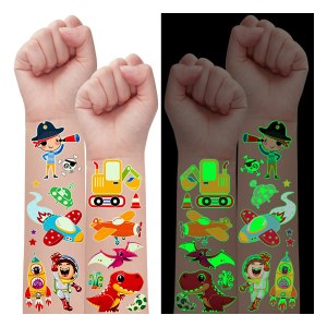 Partywind 20 hojas (230 estilos) tatuajes temporales luminosos para niños y niños, calcomanías de tatuaje impermeables brillantes con Partywind 20 hojas (230 estilos) tatuajes temporales luminosos para niños y niños, calcomanías de tatuaje impermeables brillantes con