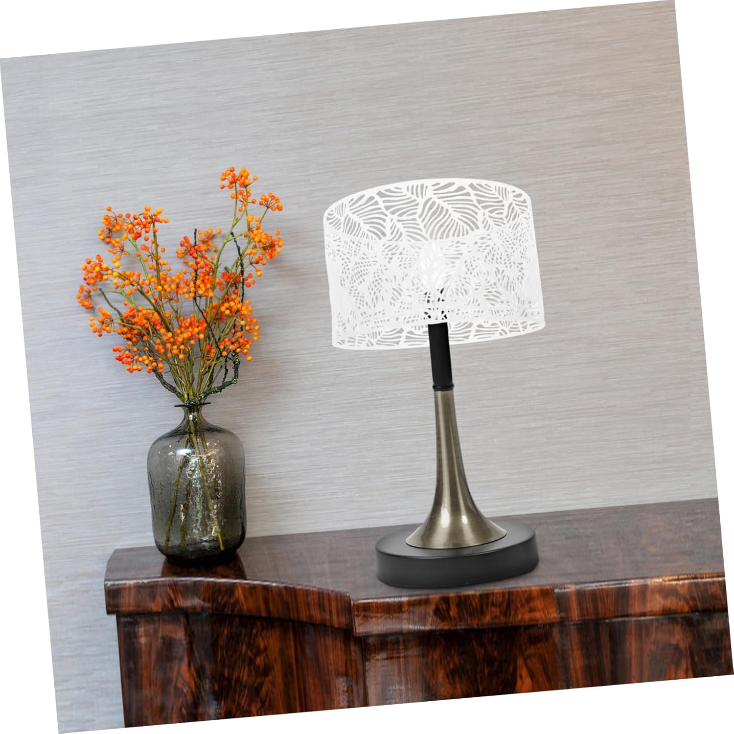 OSALADI Lámpara de mesa de madera, soporte de madera, lámpara redonda, candelabro, pantallas de lámpara de mesa, cubierta de lámpara de mesa,