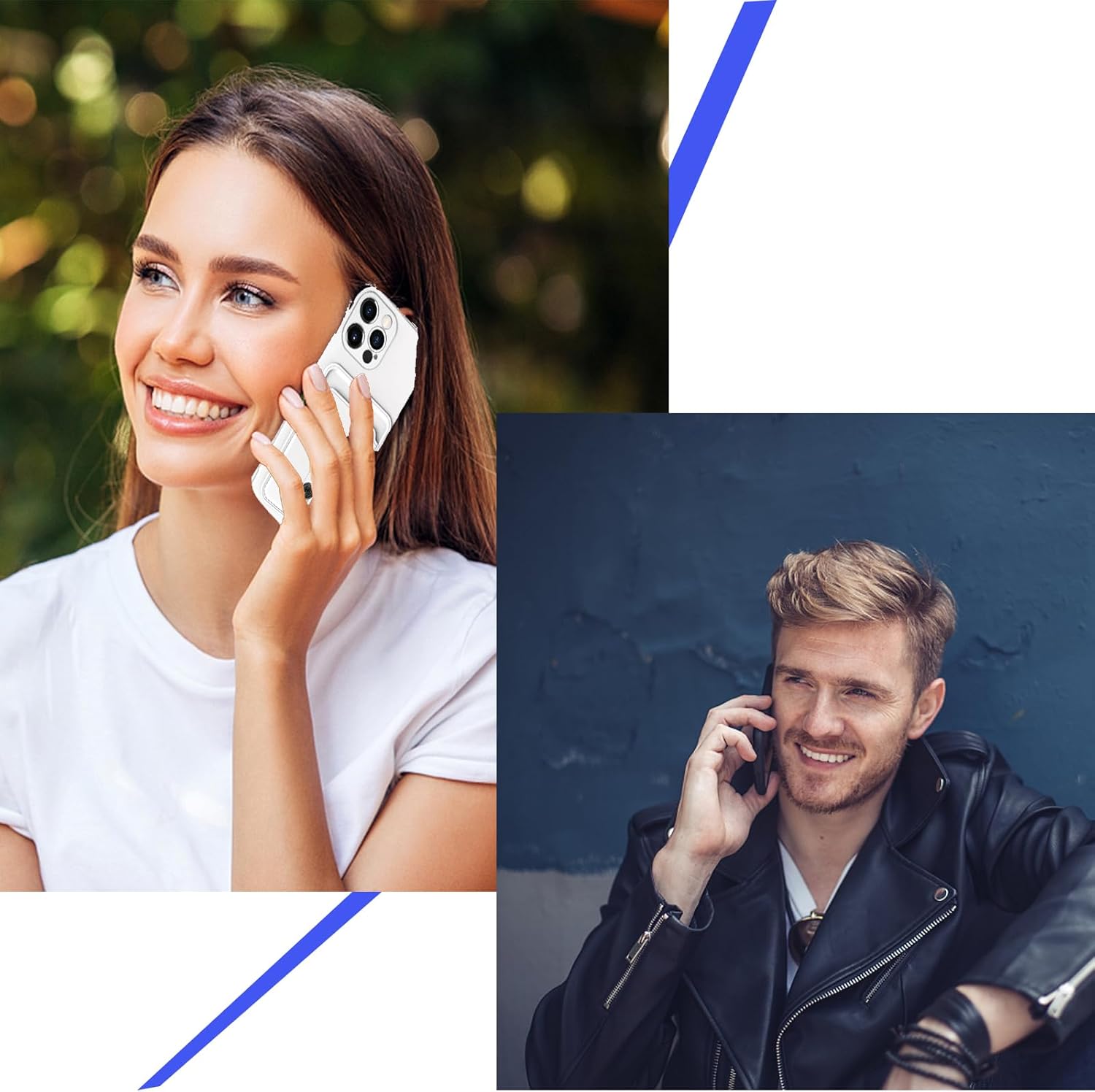 Funda compatible con iPhone 15 Plus con tarjetero para hombres y mujeres, con botón oculto para tarjetas, funda protectora tipo cartera, a prueba de