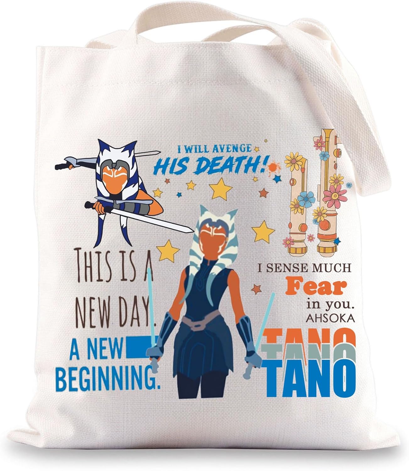 G2TUP Ahsoka Tano Inspired – Bolsa de mano reutilizable Jedi para fanáticos de Ahsoka