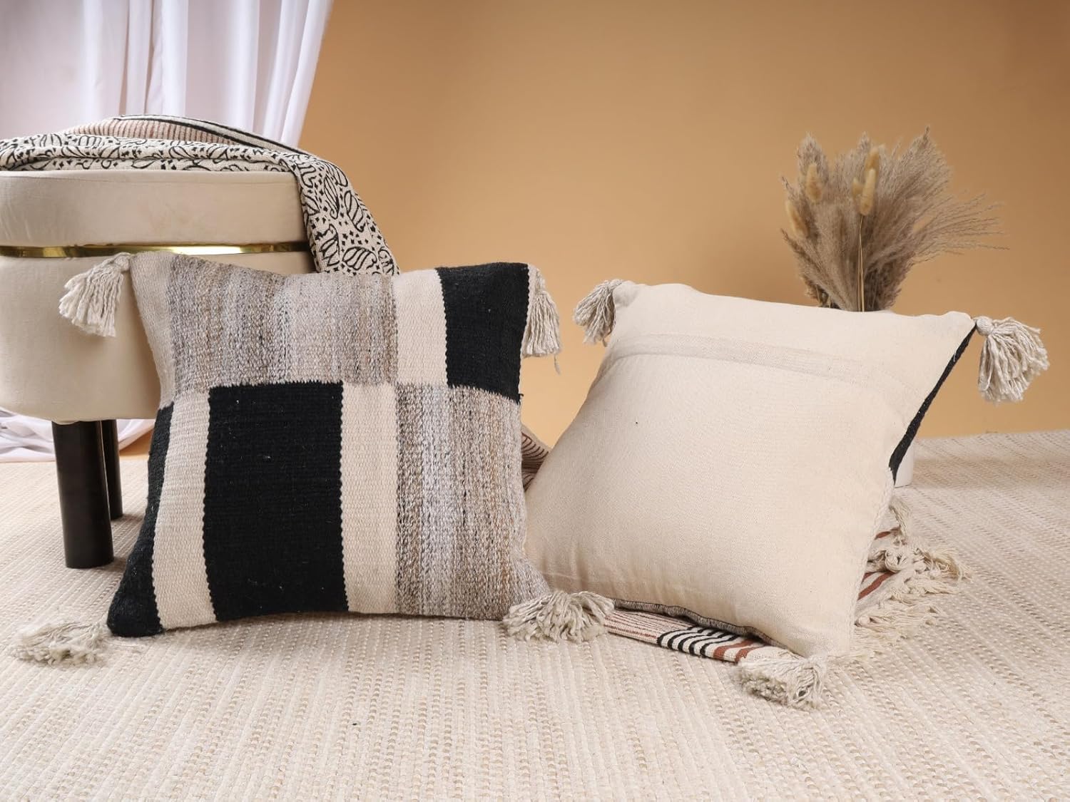 Dhaga creations Funda de almohada de algodón de calidad de hotel, suave y cómoda, mejora la calidad del sueño, funda de cojín para dormir (paquete