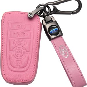 Royal Guard Funda para llave de coche con llavero de cuero genuino adecuado para Ford Fusion F550 Edge Explorer Escape Mustang Smart Remote Key fob Royal Guard Funda para llave de coche con llavero de cuero genuino adecuado para Ford Fusion F550 Edge Explorer Escape Mustang Smart Remote Key fob