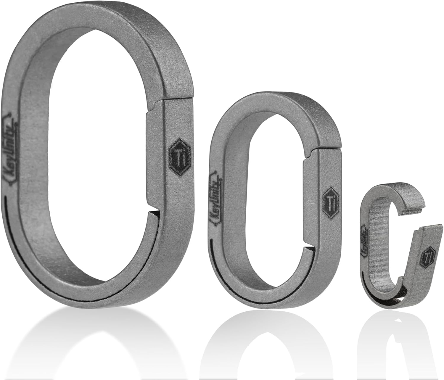 KeyUnity Mini Split Key Ring Quick Release Key Organizer, Titanium Carabiner Keychain Liner for Connecting Home Car Keys