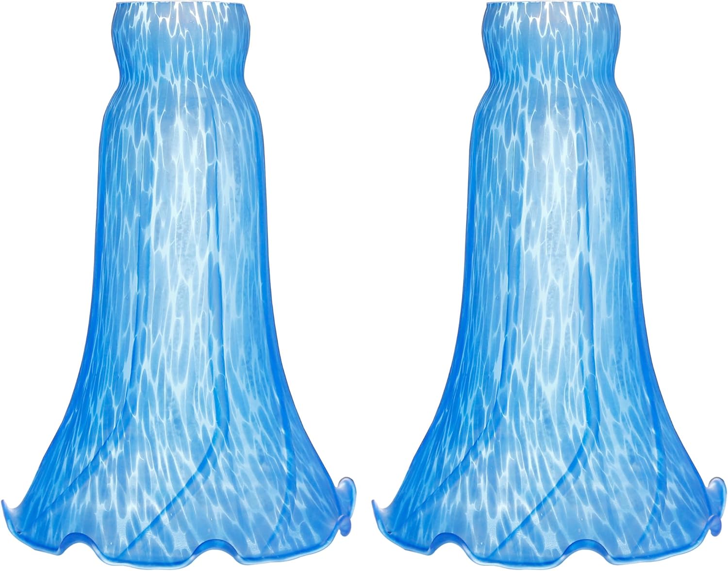 Lily – Pantalla de cristal de tulipán azul marino, 2 unidades, repuesto para lámpara de mesa, estilo Tiffany, pantalla de piso