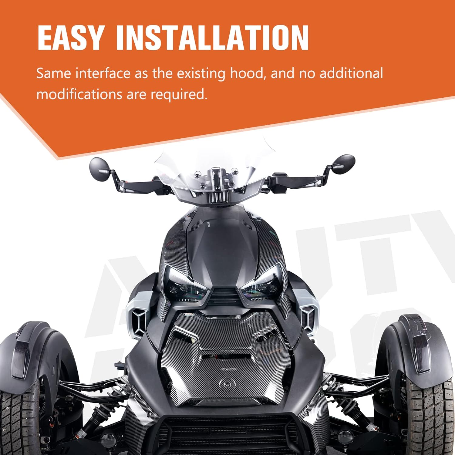 A & UTV PRO Panel de fibra de carbono para Ryker, Hood Scoop para Can-Am Ryker & Ryker Rally Edition 2019-2024, puede am ryker 600 900 accesorios,