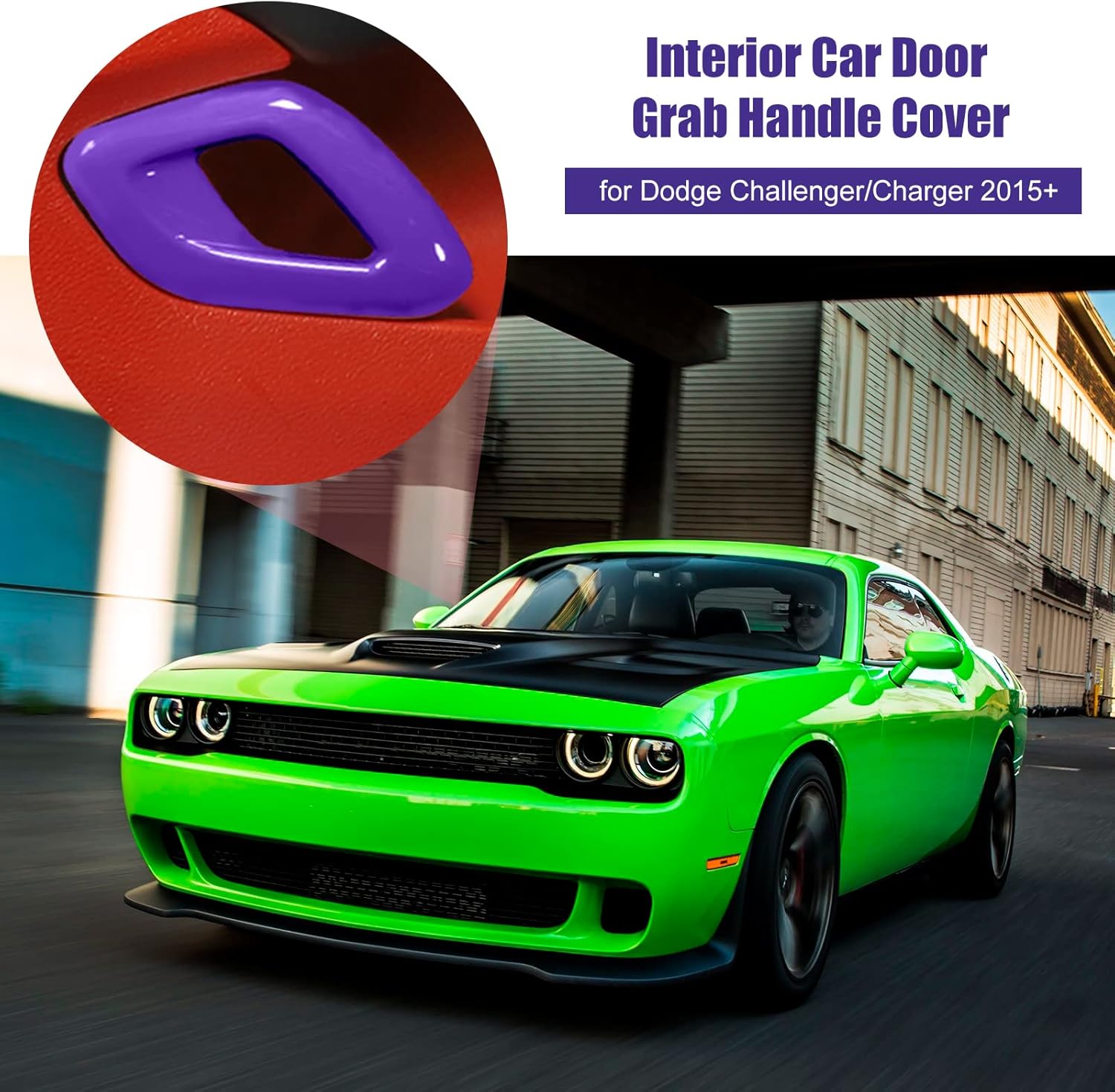 Voodonala Para Dodge Challenger 2015-2023 – Cubierta interior de la manija de la puerta del auto, accesorios para Dodge Challenger 2015-2023
