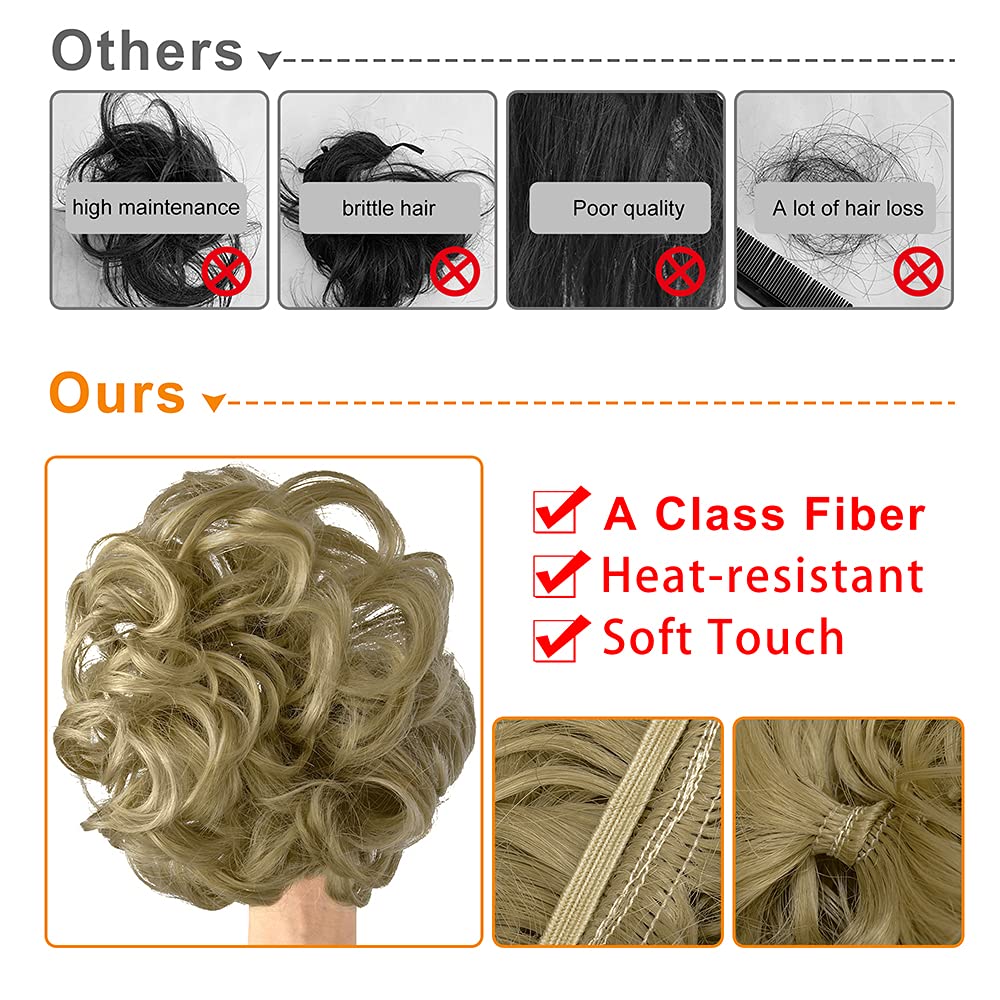 Extensiones de cabello de moño desordenado, rizado, ondulado, recogido, sintético, para coleta, accesorios para el cabello para mujeres y niñas