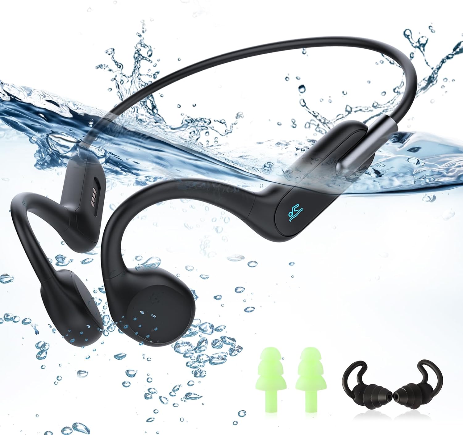 HIFI WALKER Reproductor de MP3 impermeable Auriculares de natación subacuática IPX8 Impermeable 32G Reproductor de música, Bluetooth 5.3 Auriculares