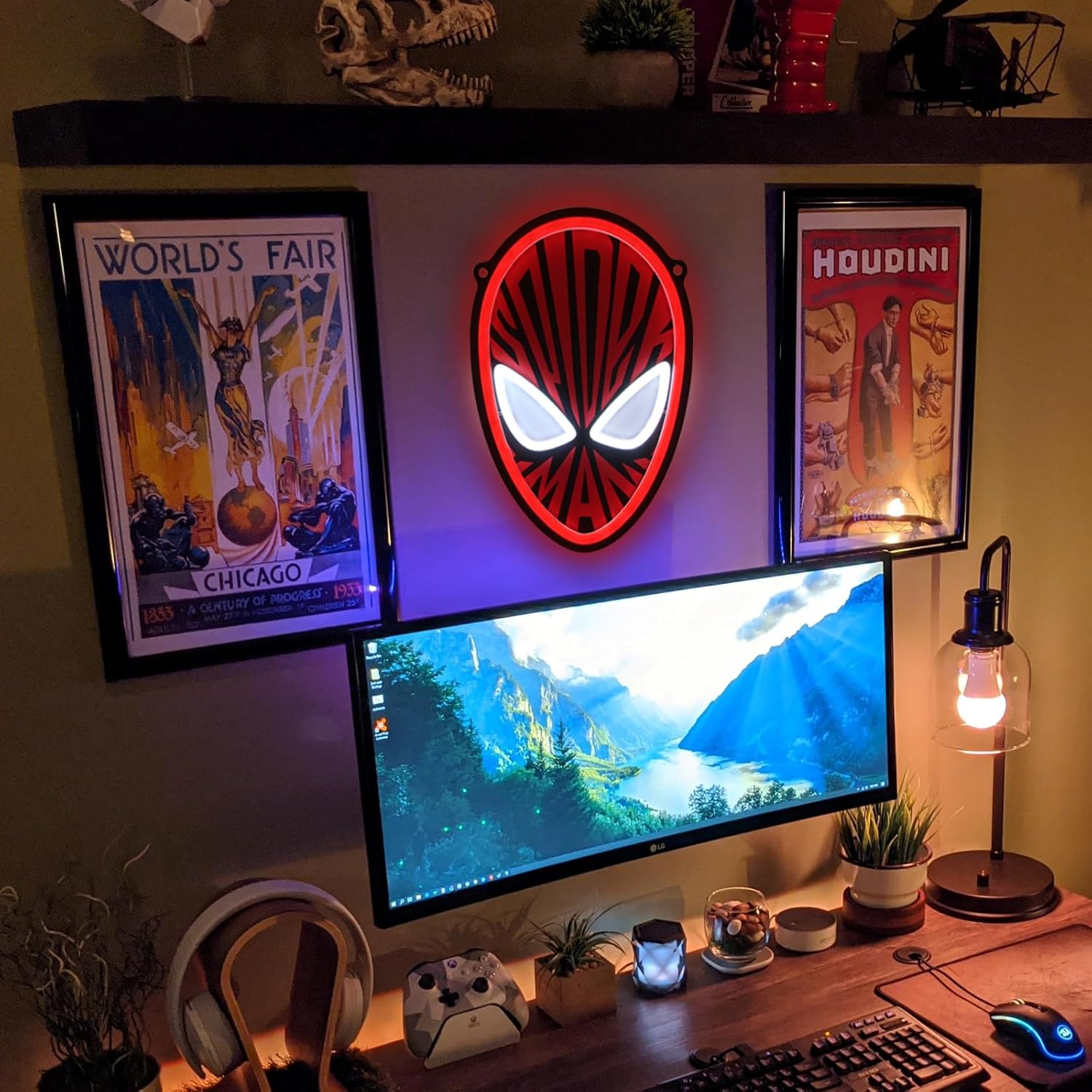 Spiderman – Letrero de neón de anime de araña, letrero de neón con luz LED para fanáticos de superhéroes, regalos de vacaciones, regalo para hombre,