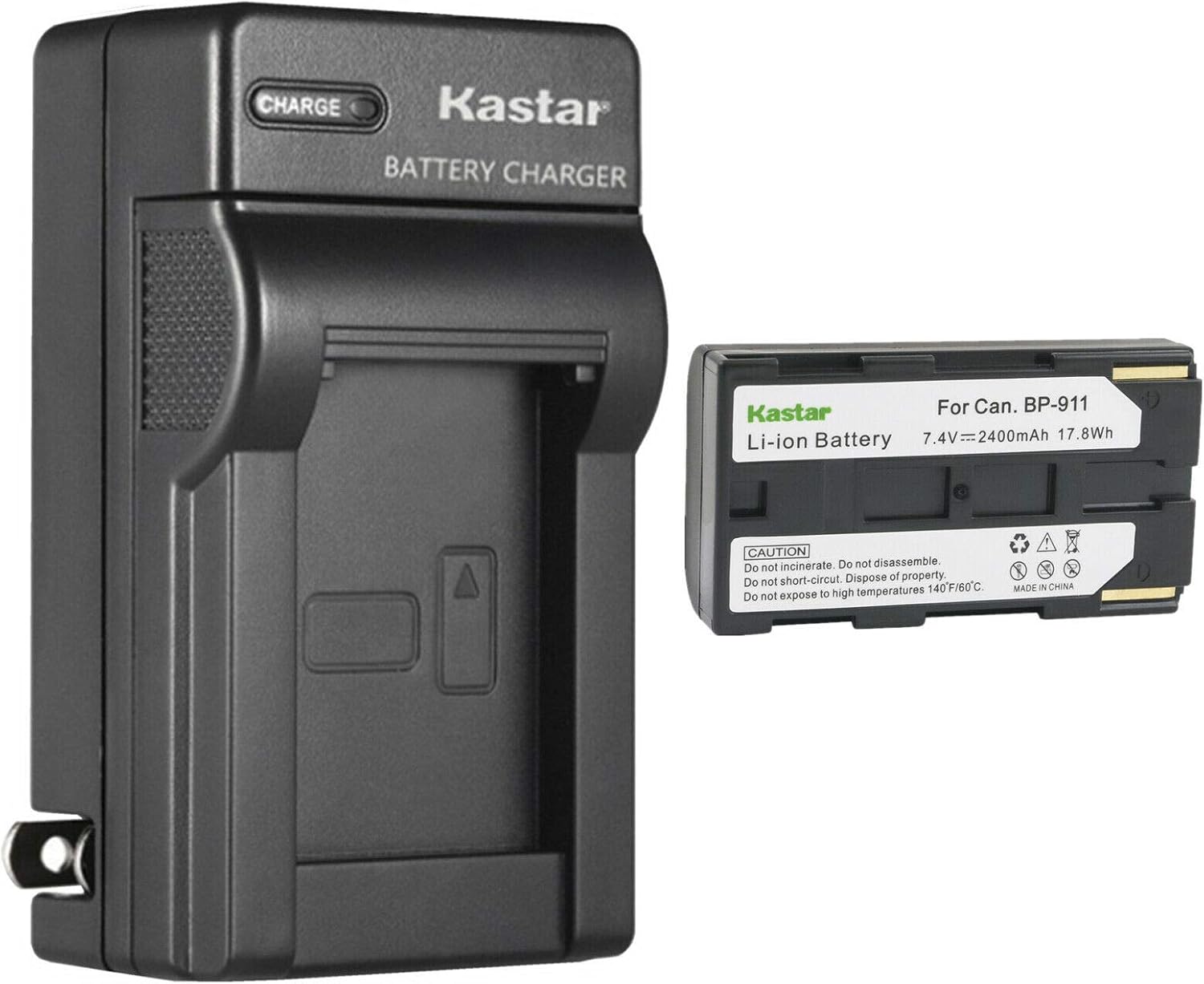 Kastar Paquete de 1 cargador de batería y CA de repuesto para Canon BP-911 BP-911K BP-914 BP-915, BP-930 BP-935, BP-925, BP-945 BP-950 BP-950G