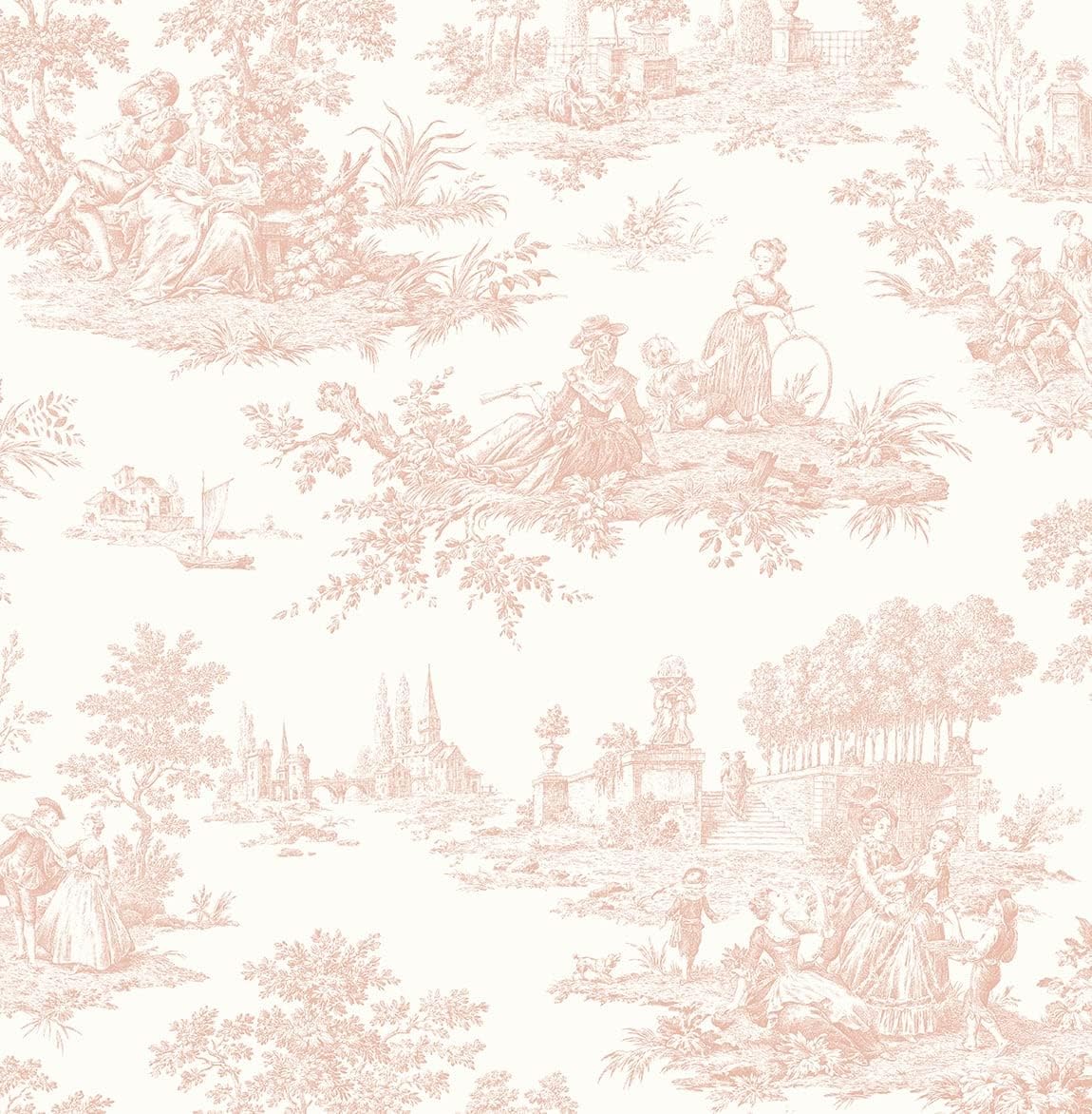 NextWall Chateau Toile – Papel tapiz autoadhesivo (rubor)