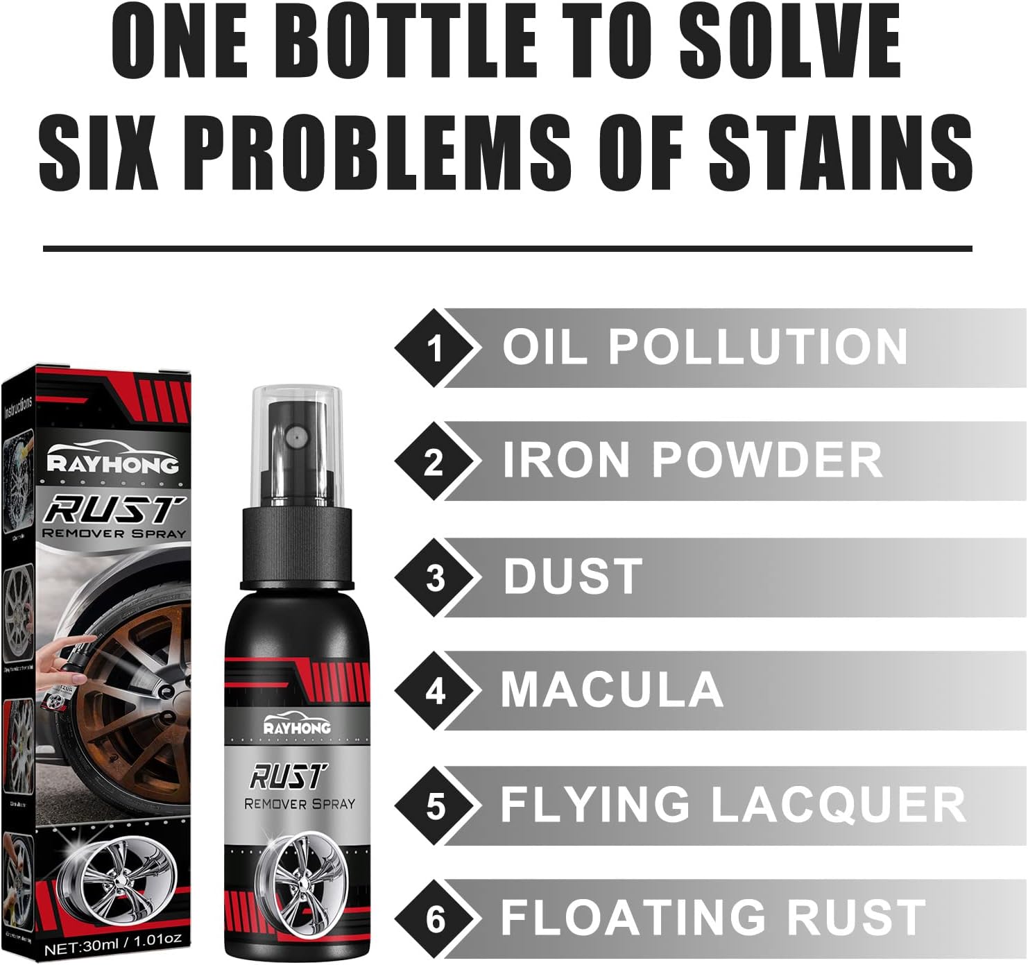 Spray removedor de óxido para metal, removedor de óxido de metal multifuncional, espray de eliminación de óxido de automóvil, convertidor de óxido