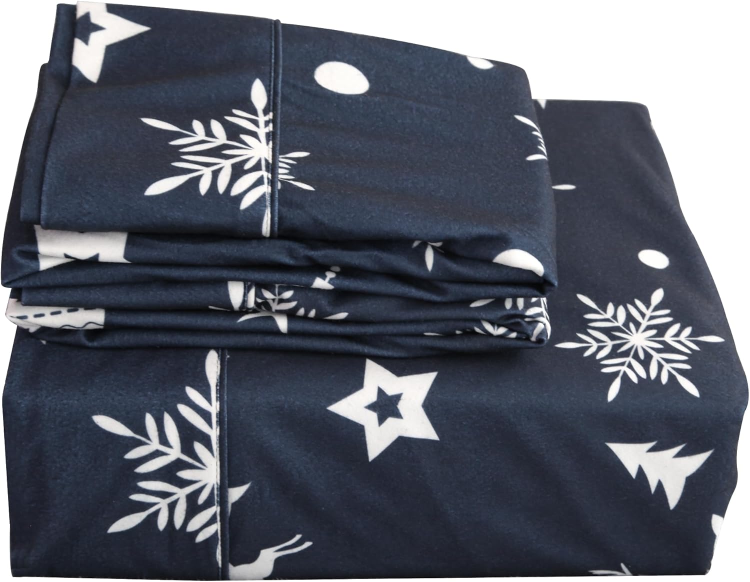 JIHAZ Juego de ropa de cama de franela estampada suave y acogedor de cuatro piezas para camas de tamaño King, 4 piezas, bolsillos transpirables y