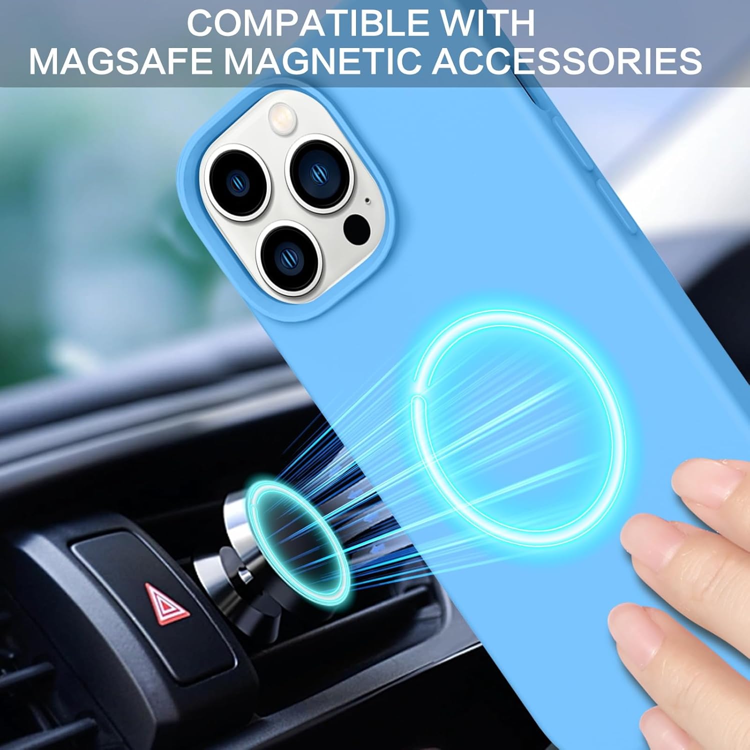 BENTOBEN Funda para iPhone 13 Pro Max, funda para iPhone 13 Pro Max con Magsafe, magnética, ajuste delgado, silicona líquida suave, antiarañazos, a