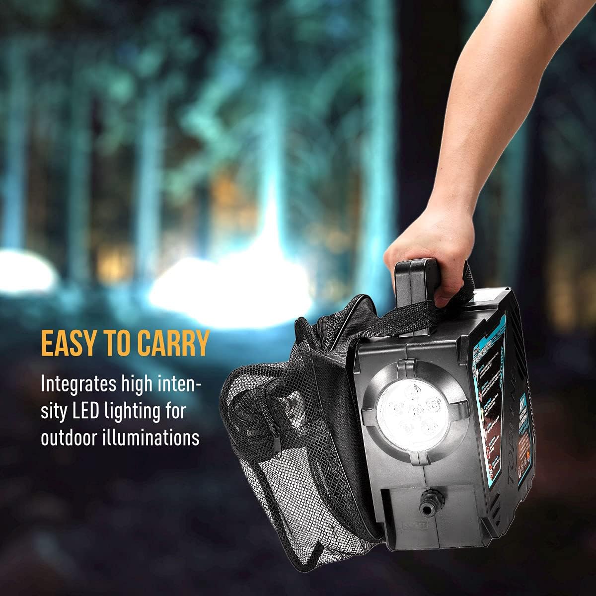 ZOOOBELIVES High Pressure Camping Shower with 50W75psi Pump, Outdoor Camp Shower with Multi-use Sprayer and LED Light for Campsite Bathing Beach
