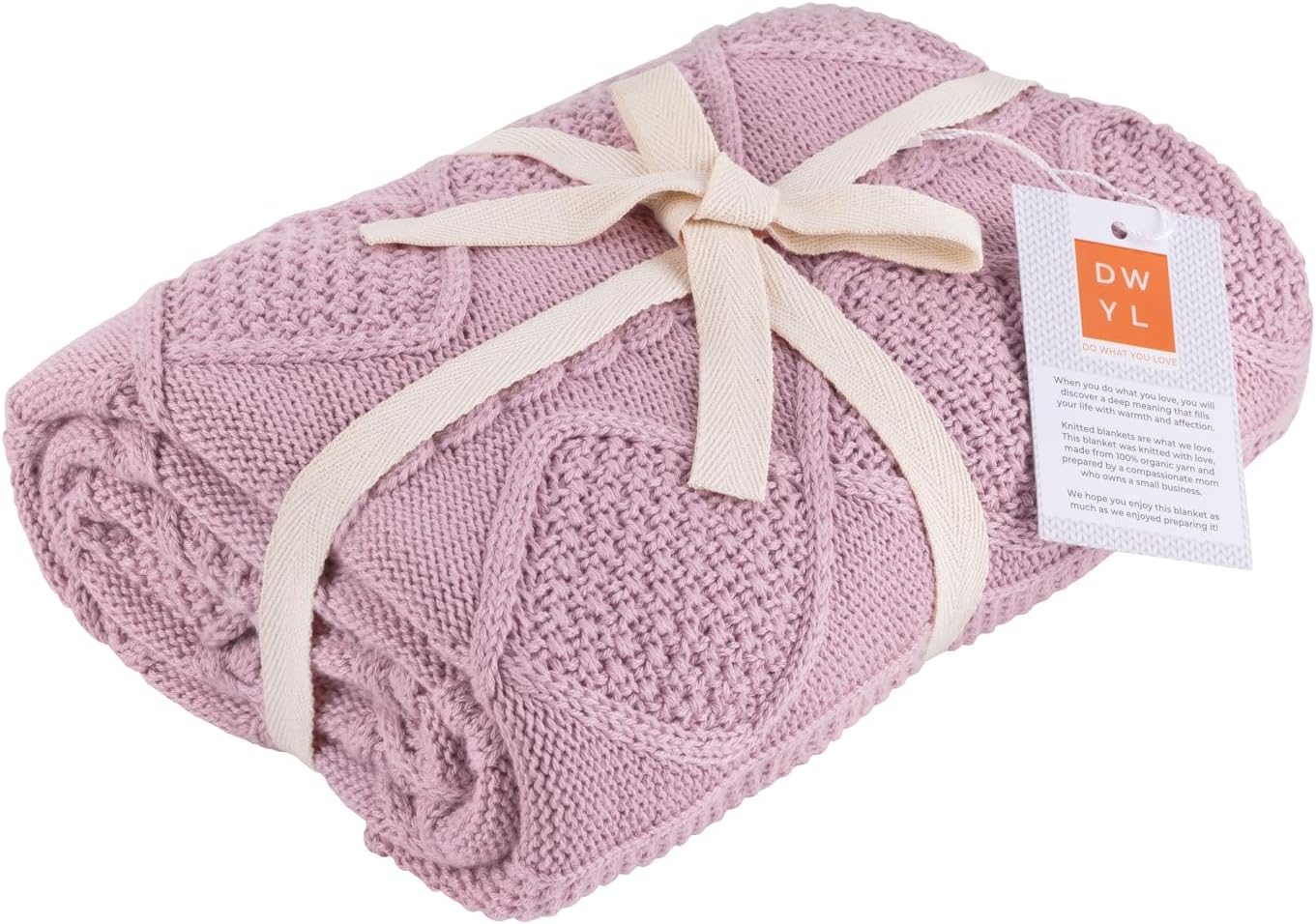 Haz lo que amas  Manta de punto para bebés para niñas y niños, algodón orgánico suave y acogedor, manta de recepción para cuna, manta de regalo para