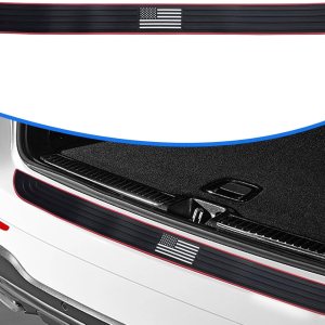 1 tira protectora para parachoques trasero de automóvil, de 35.4 x 2.75 pulgadas, borde rojo, protección antiarañazos, protector de goma 1 tira protectora para parachoques trasero de automóvil, de 35.4 x 2.75 pulgadas, borde rojo, protección antiarañazos, protector de goma