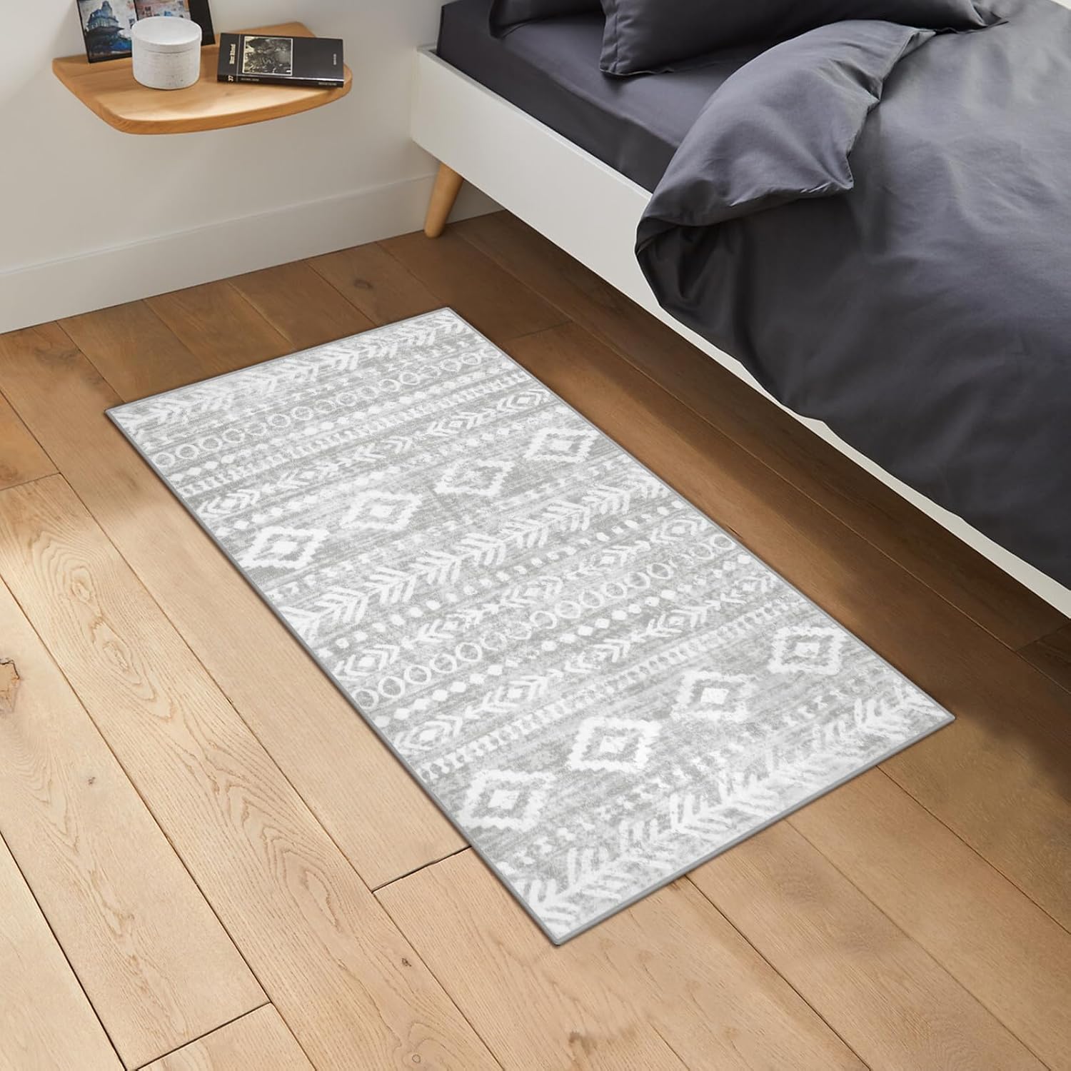 Lahome Alfombra marroquí de granja, lavable de 2 x 4 pulgadas, parte trasera de goma antideslizante, alfombra de noche de cocina, alfombra rústica
