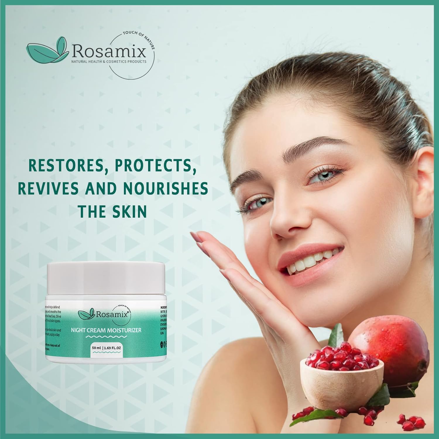 Crema de Noche Hidratante Facial Crema de Noche Antiedad con Minerales del Mar Muerto, Aceite de Oliva de Galilea, Ácido Hialurónico y Neodermyl